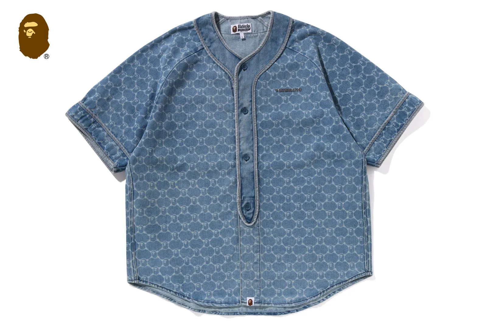 COLLEGE MONOGRAM BASEBALL SS DENIM SHIRT sold by Bape product image thumbnail 4