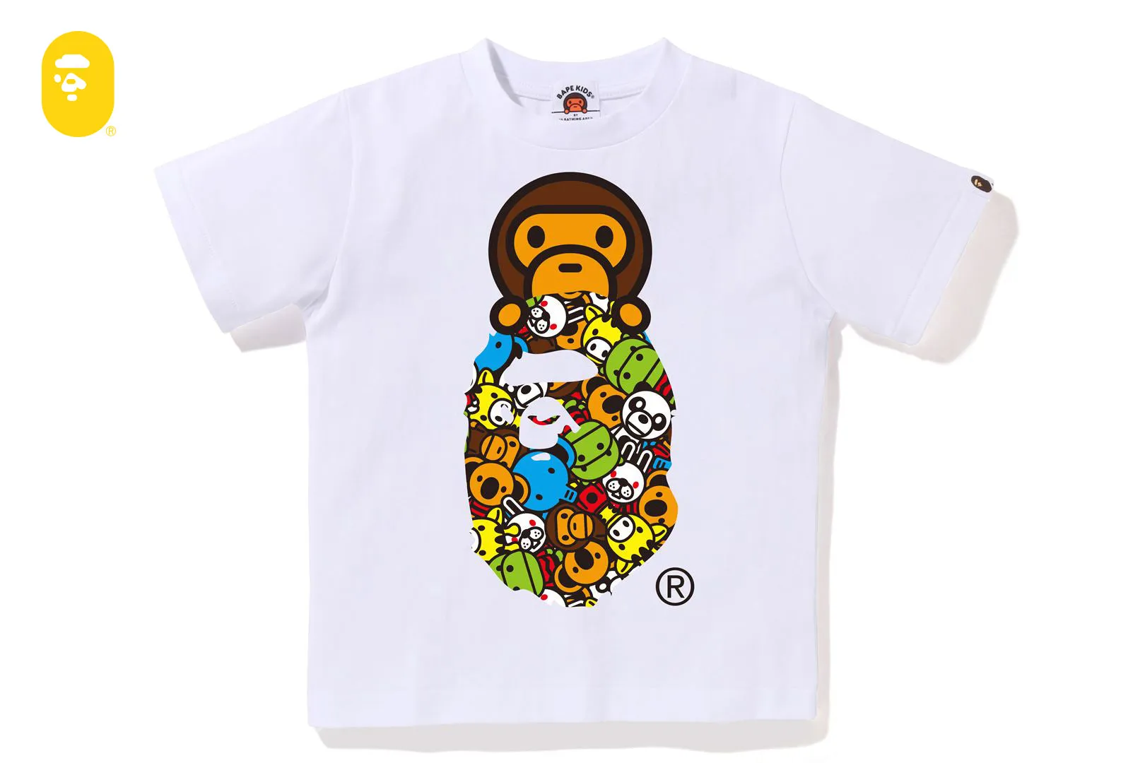 MILO ALL FRIENDS MILO ON APE HEAD TEE sold by Bape
