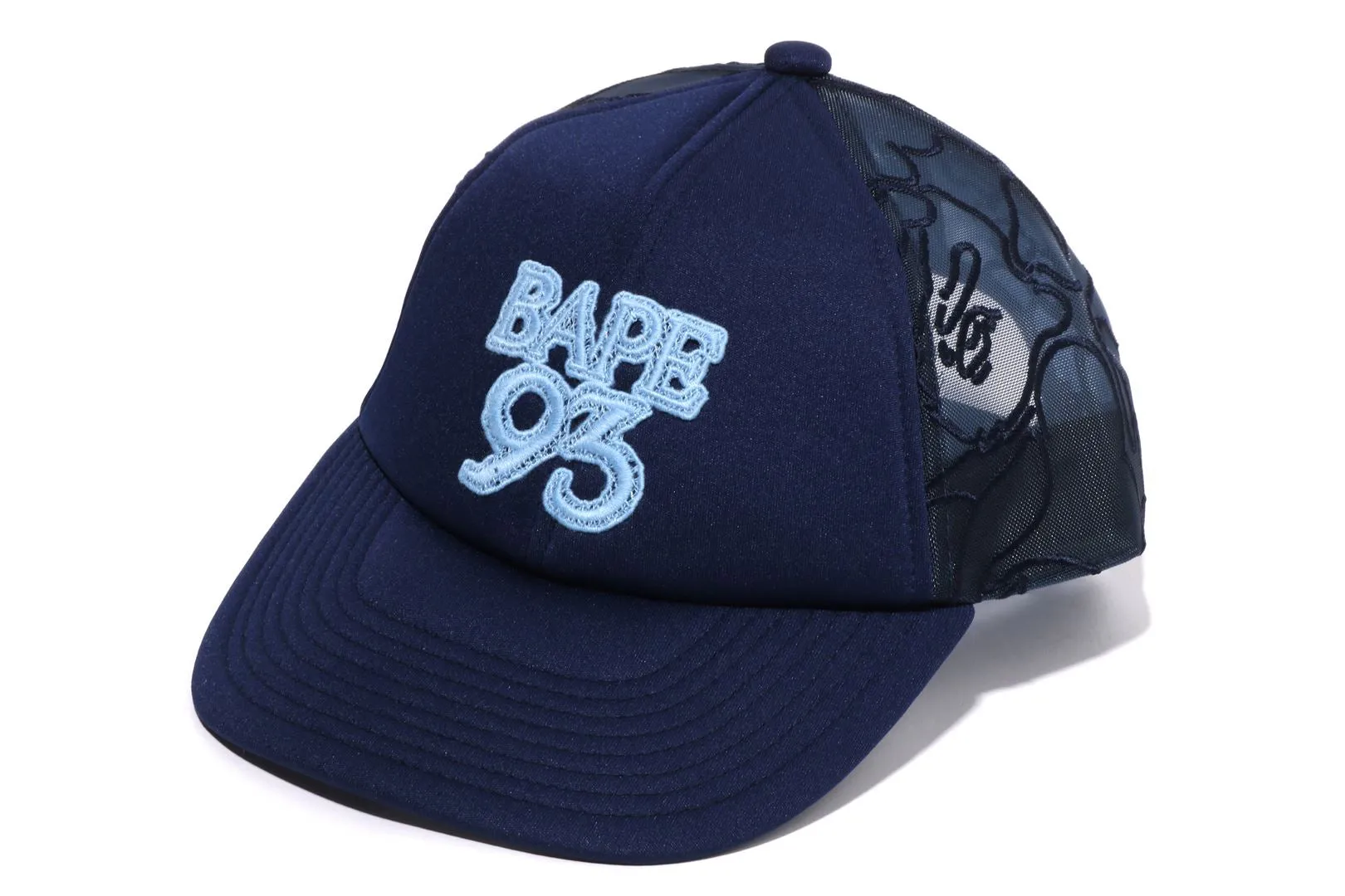 LINE CAMO JACQUARD MESH BLOCKING LOGO CAP sold by Bape