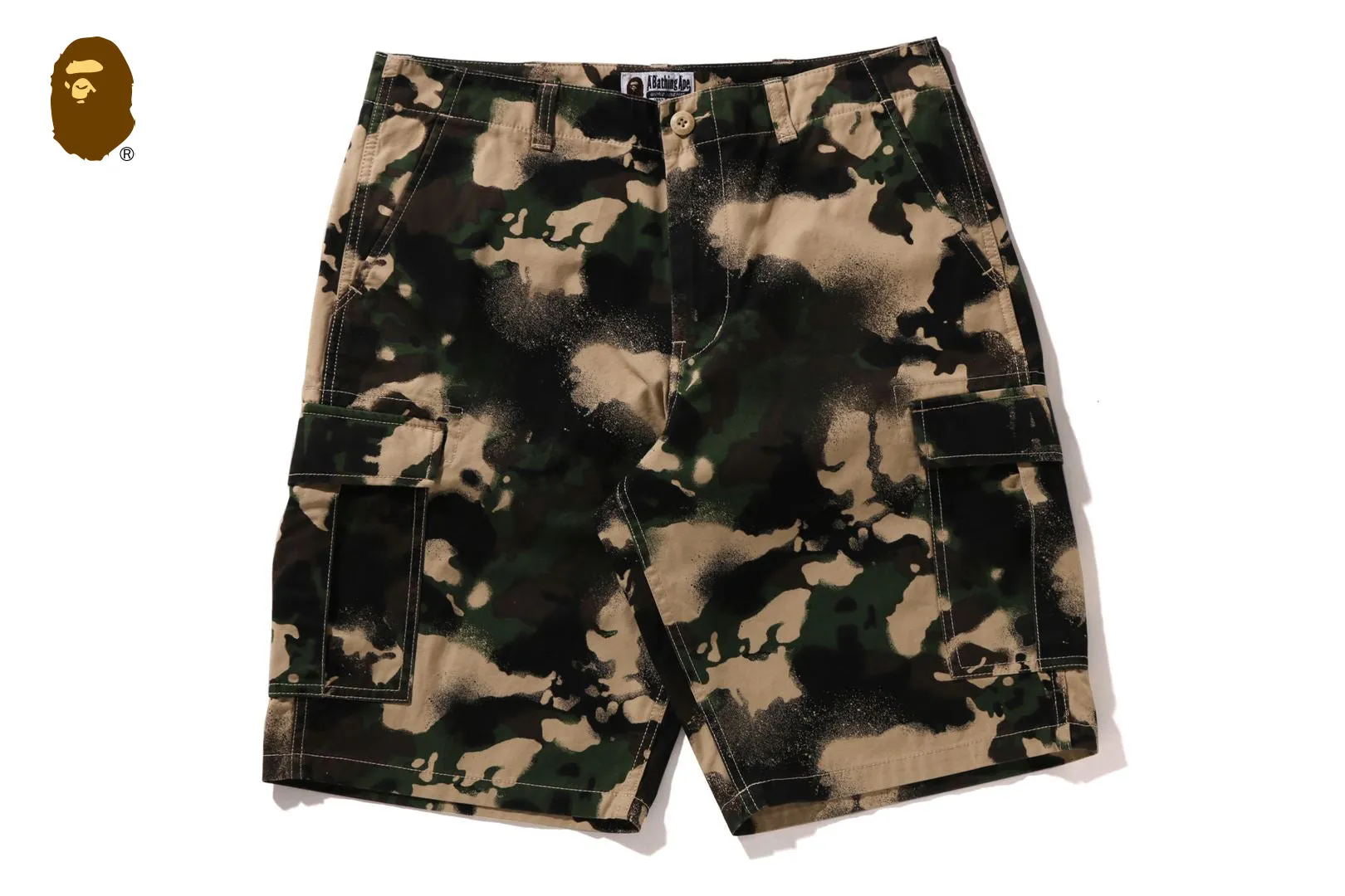MAP CAMO REGULAR FIT CARGO SHORTS sold by Bape