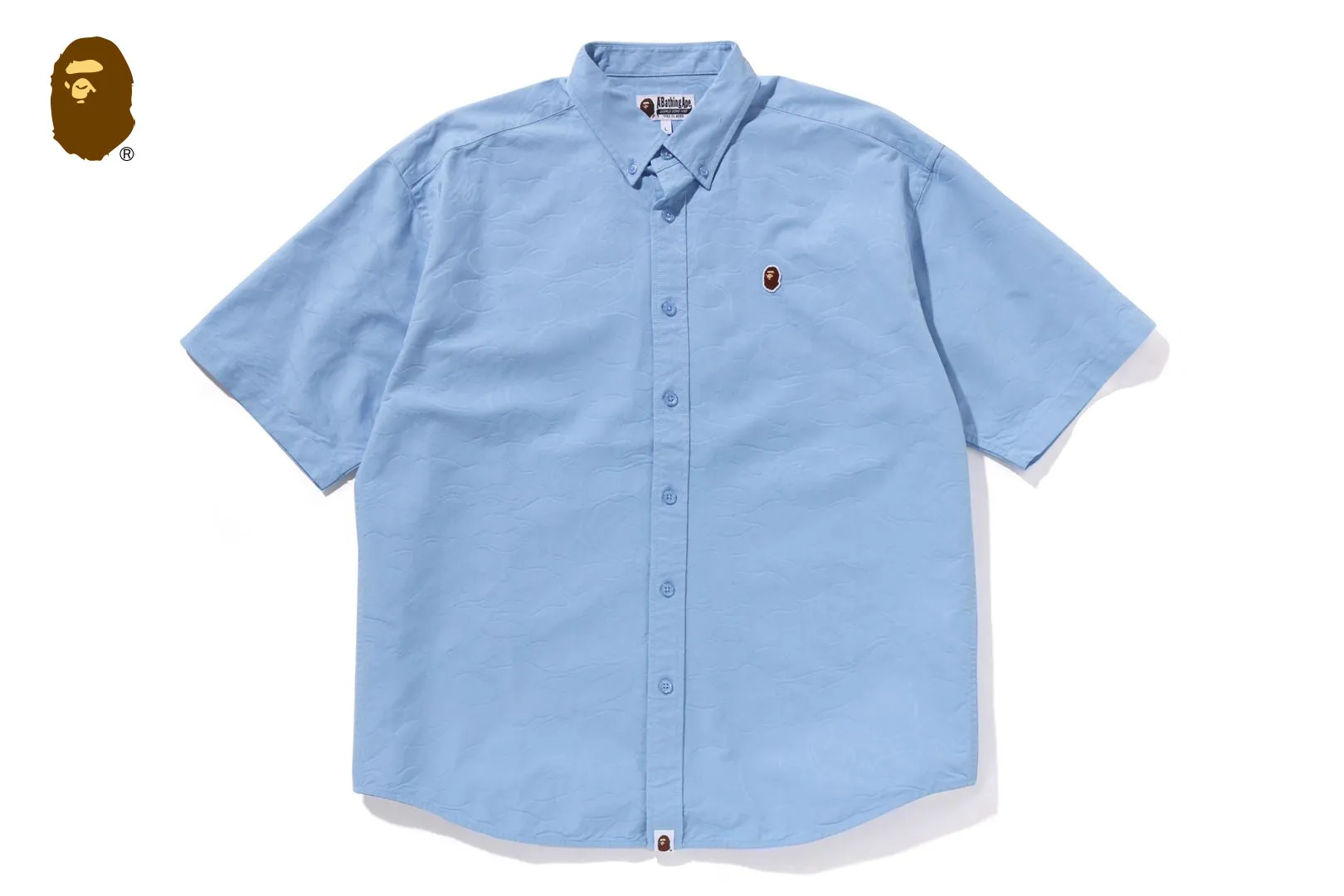 LINE CAMO JACQUARD ONE POINT OXFORD SS SHIRT sold by Bape