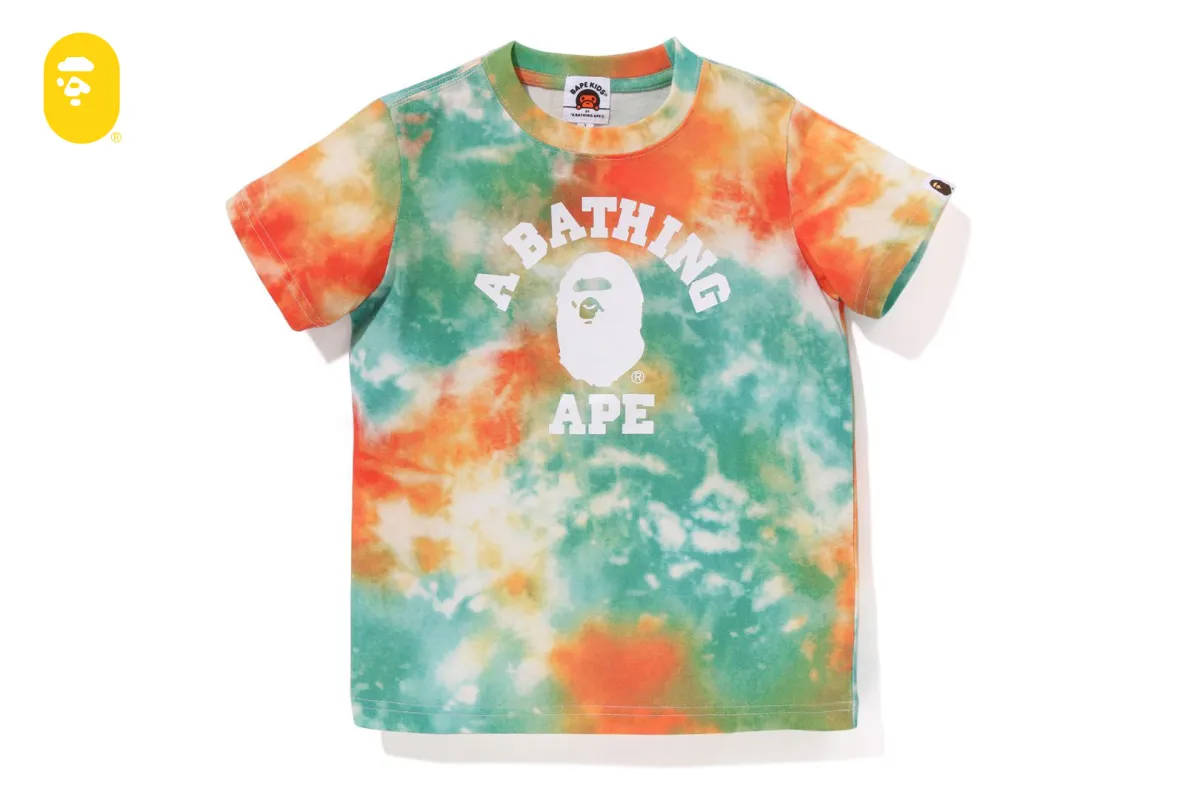 COLLEGE TIE DYE TEE made by Bape