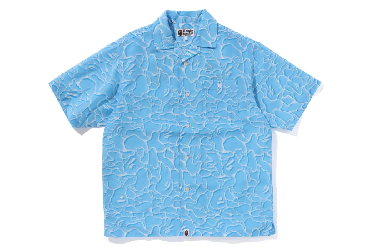 ABC SEA SURFACE CAMO OPEN COLLAR SS SHIRT sold by Bape
