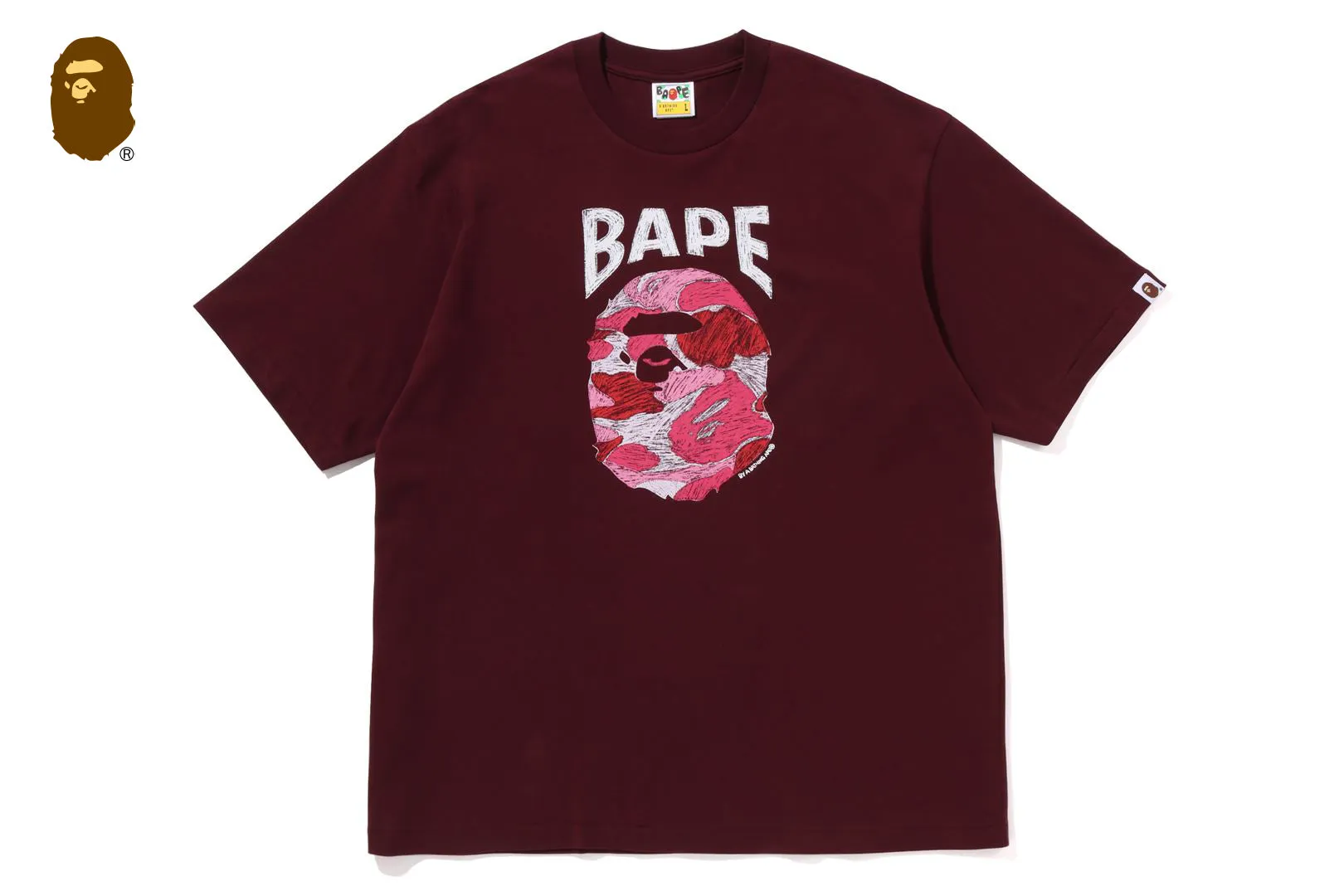 ABC CAMO HAND DRAW APE HEAD RELAXED FIT TEE sold by Bape product image thumbnail 5