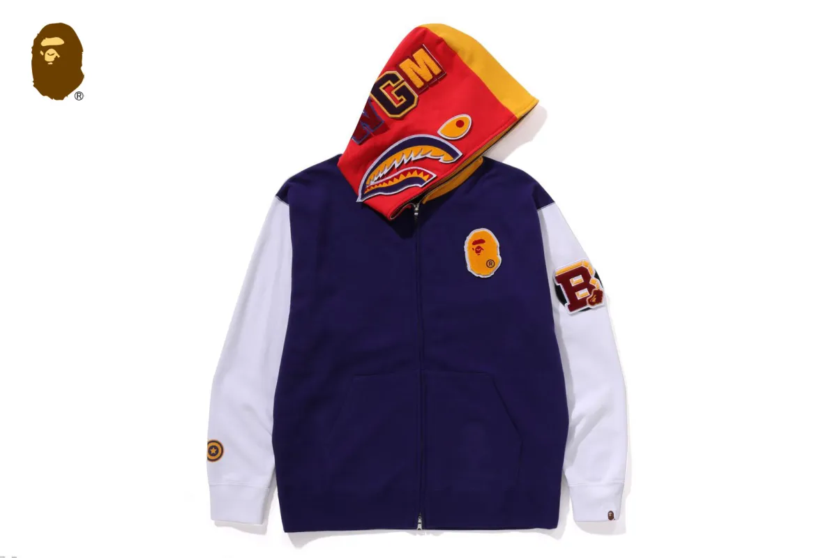 SHARK FULL ZIP HOODIE US made by Bape