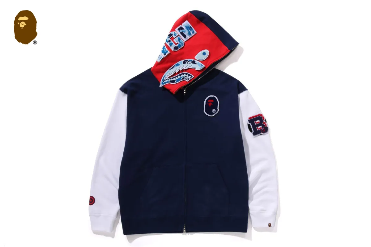 SHARK FULL ZIP HOODIE UK made by Bape