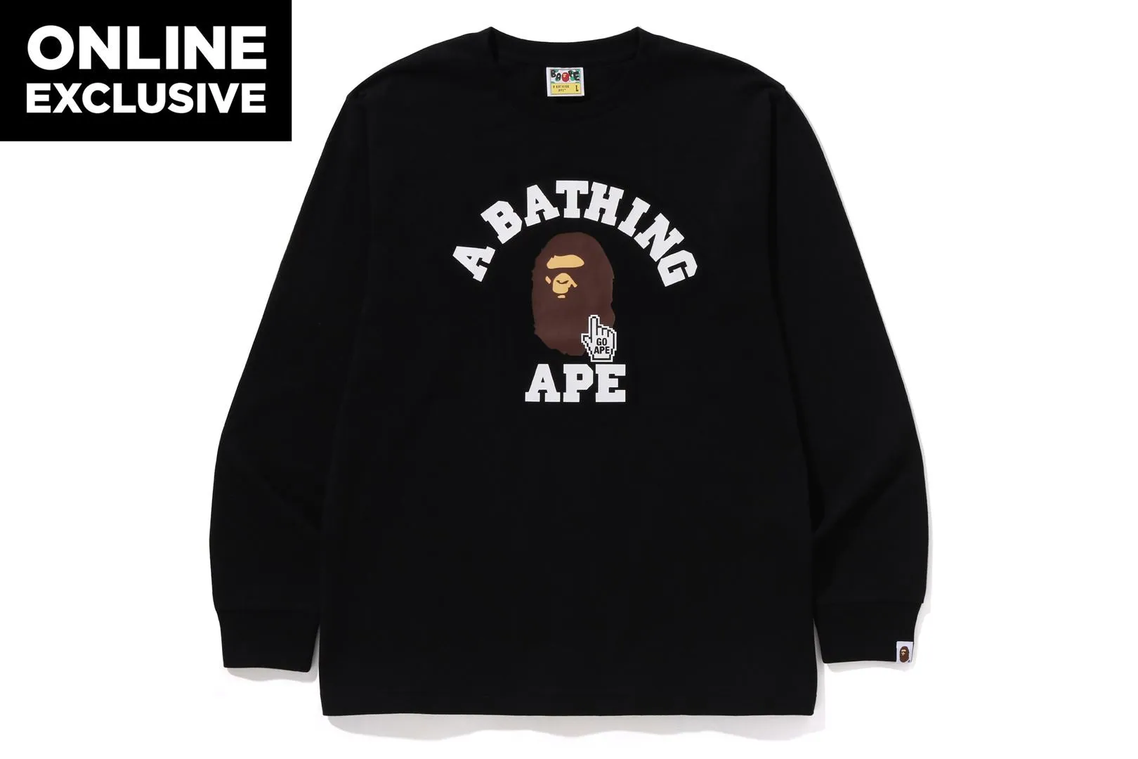 GO APE POINTER COLLEGE TEE L/S TEE BAPEC sold by Bape product image thumbnail 3