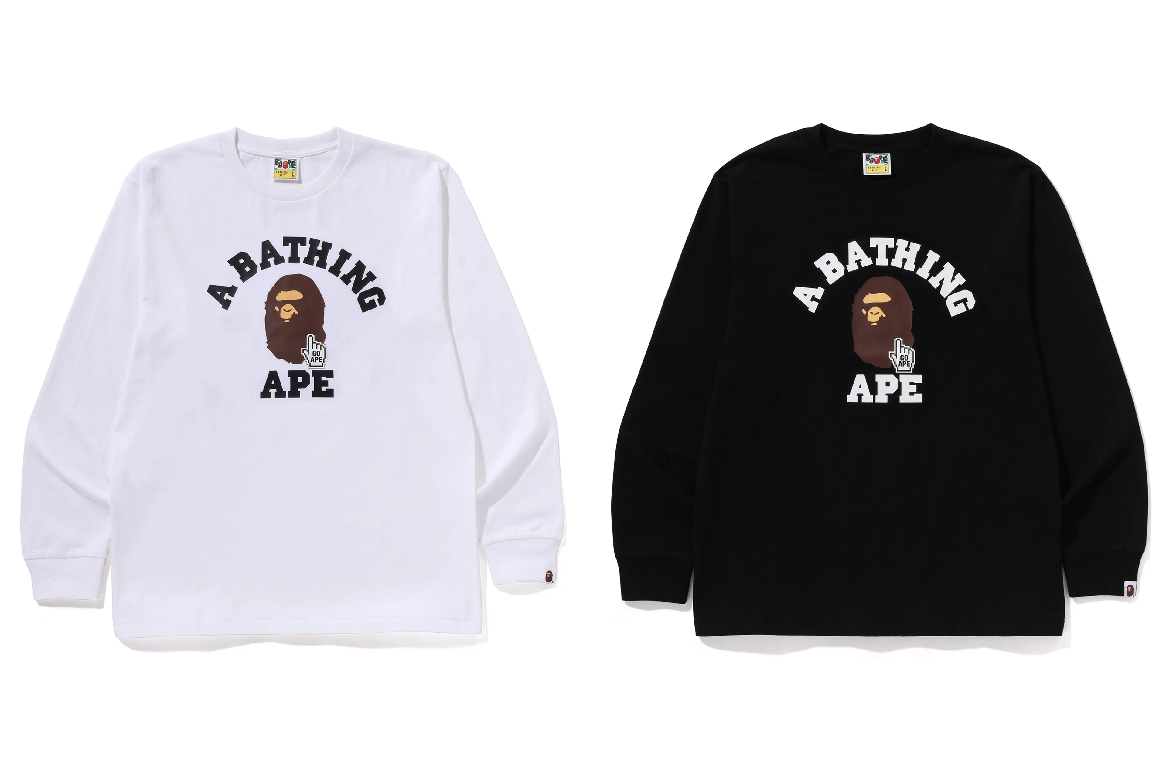 GO APE POINTER COLLEGE TEE L/S TEE BAPEC sold by Bape product image thumbnail 5