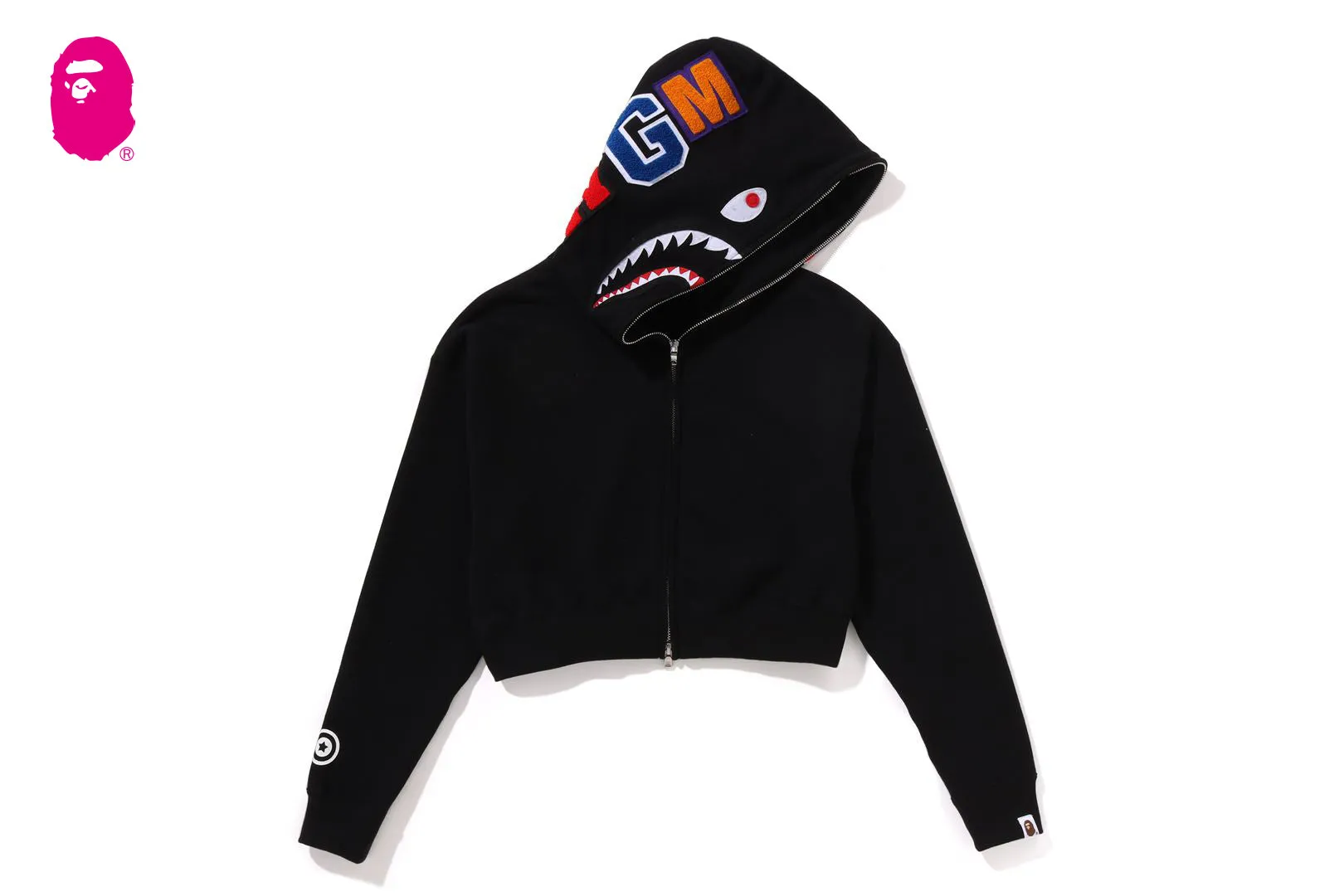 SHARK CROPPED FULL ZIP HOODIE sold by Bape