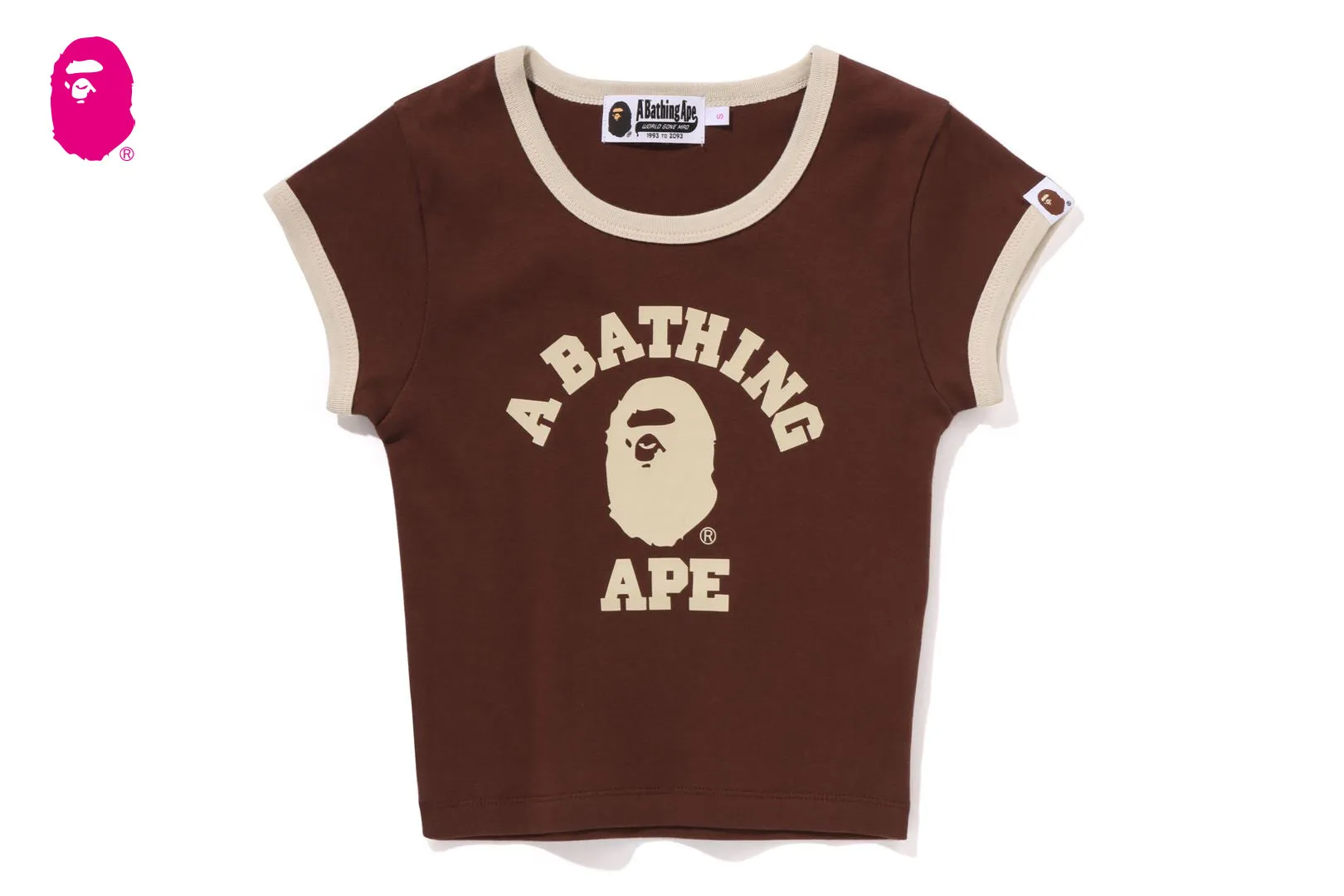 COLLEGE CROPPED TRIM TEE sold by Bape