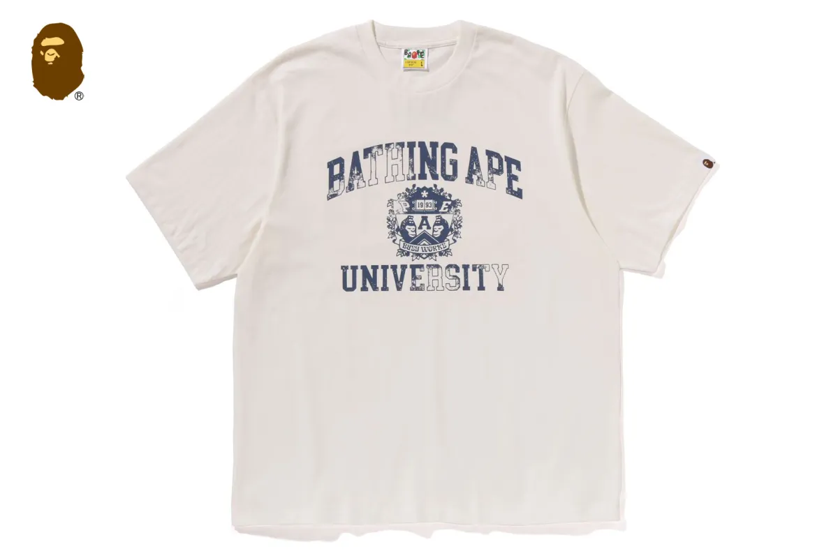 SPRAY PRINT COLLEGE LOGO RELAXED FIT TEE sold by Bape