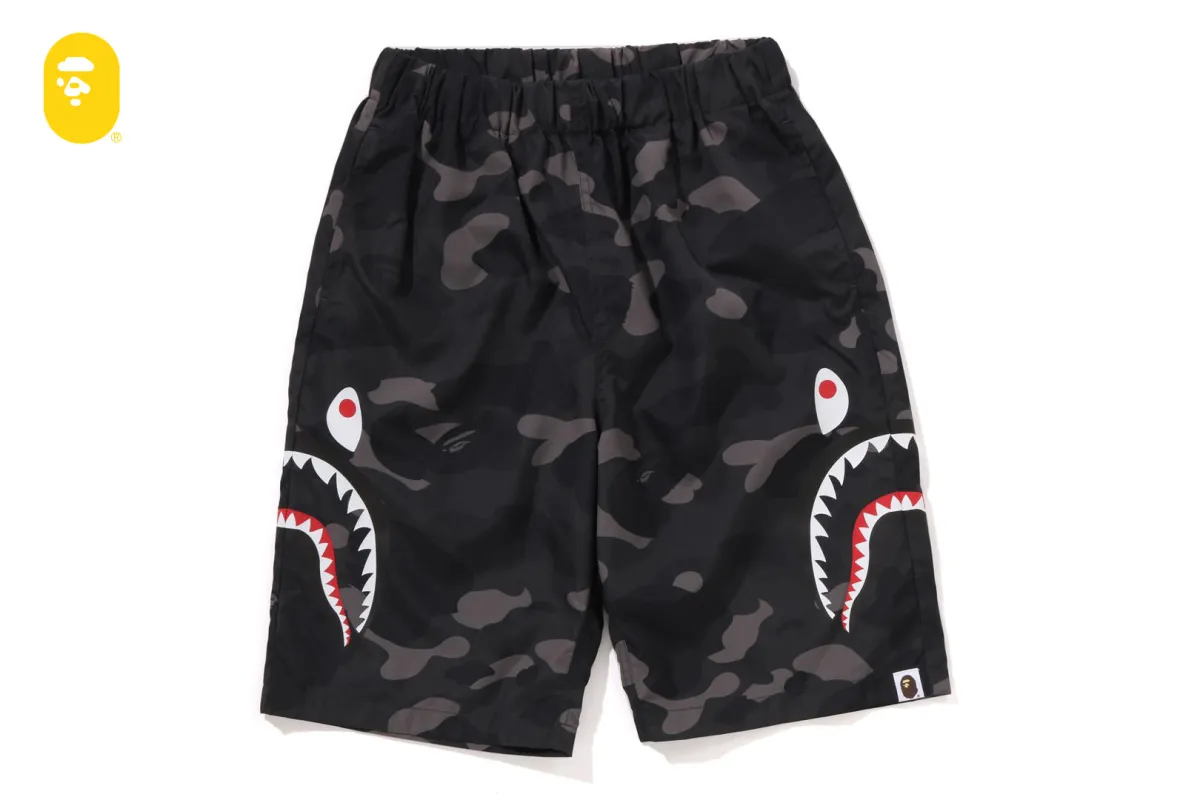 COLOR CAMO SIDE SHARK BEACH SHORTS sold by Bape