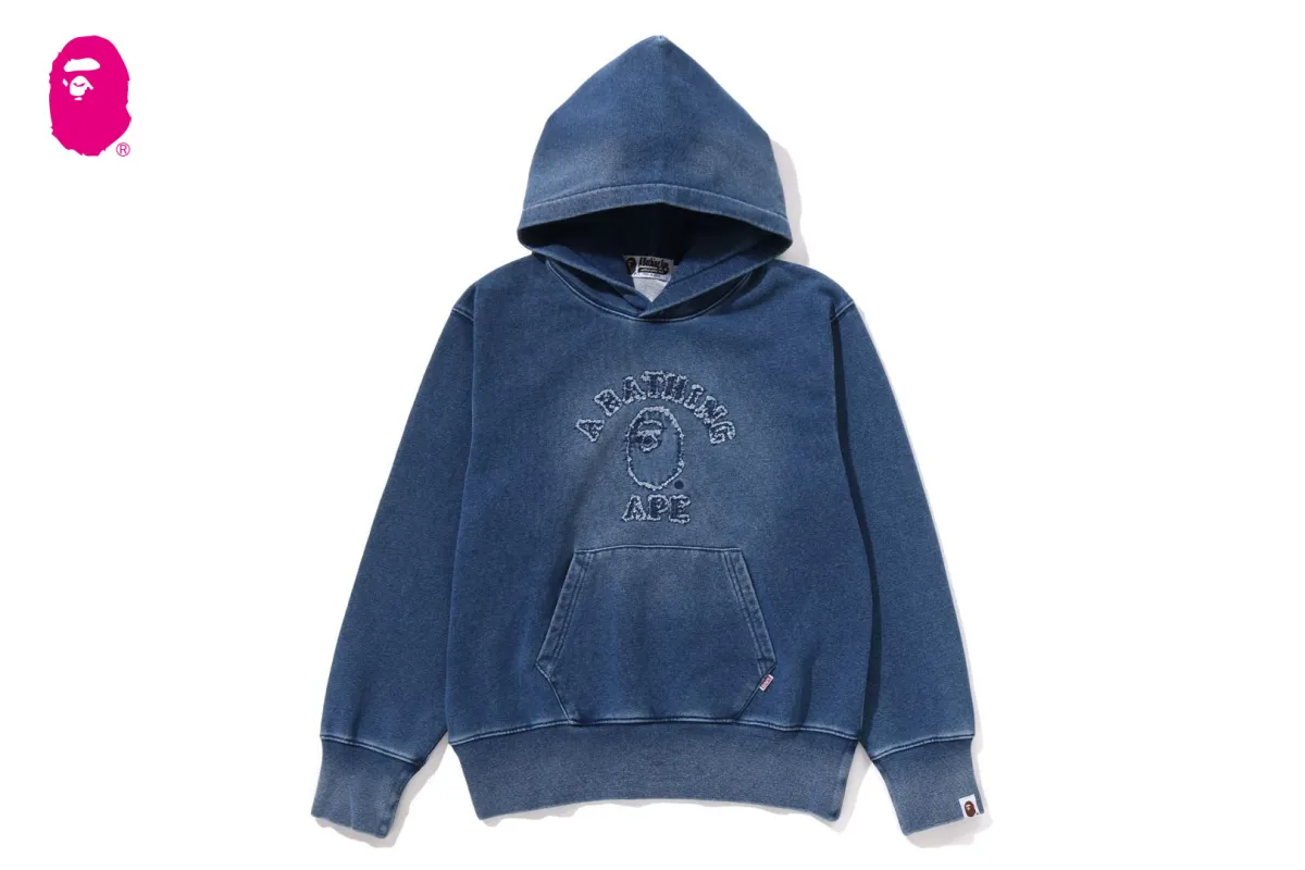 COLLEGE INDIGO PULLOVER HOODIE made by Bape