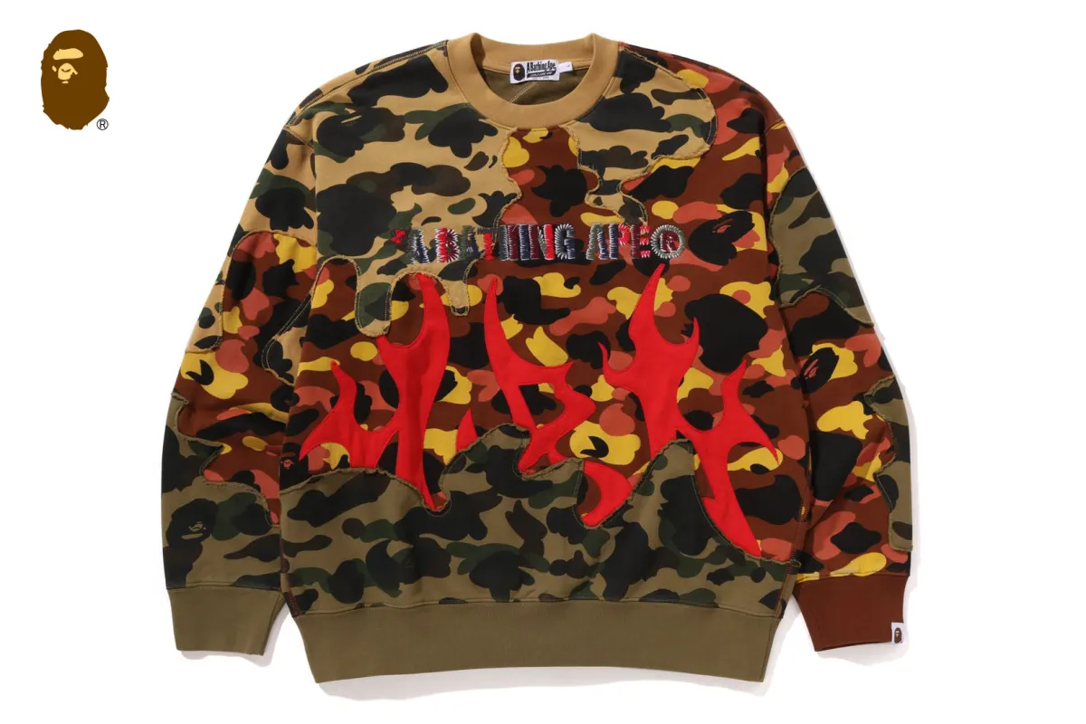 1ST CAMO UPCYCLED RELAXED FIT CREWNECK SWEATSHIRT sold by Bape