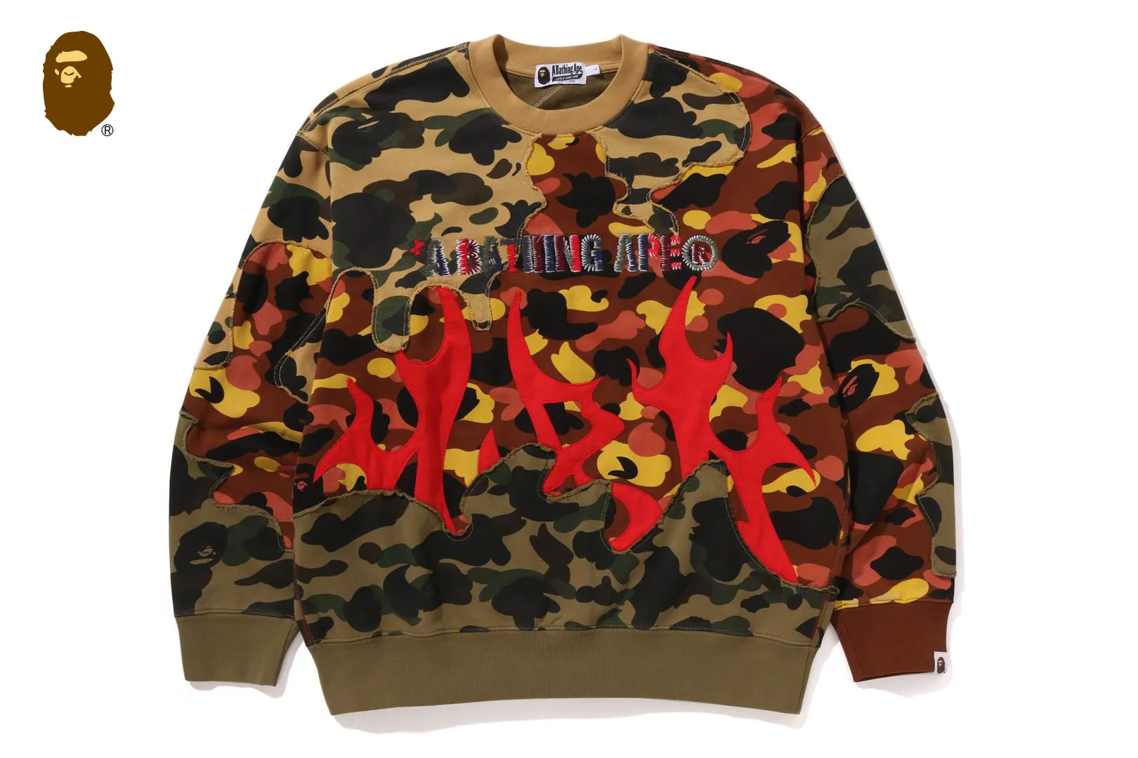 1ST CAMO UPCYCLED RELAXED FIT CREWNECK SWEATSHIRT sold by Bape