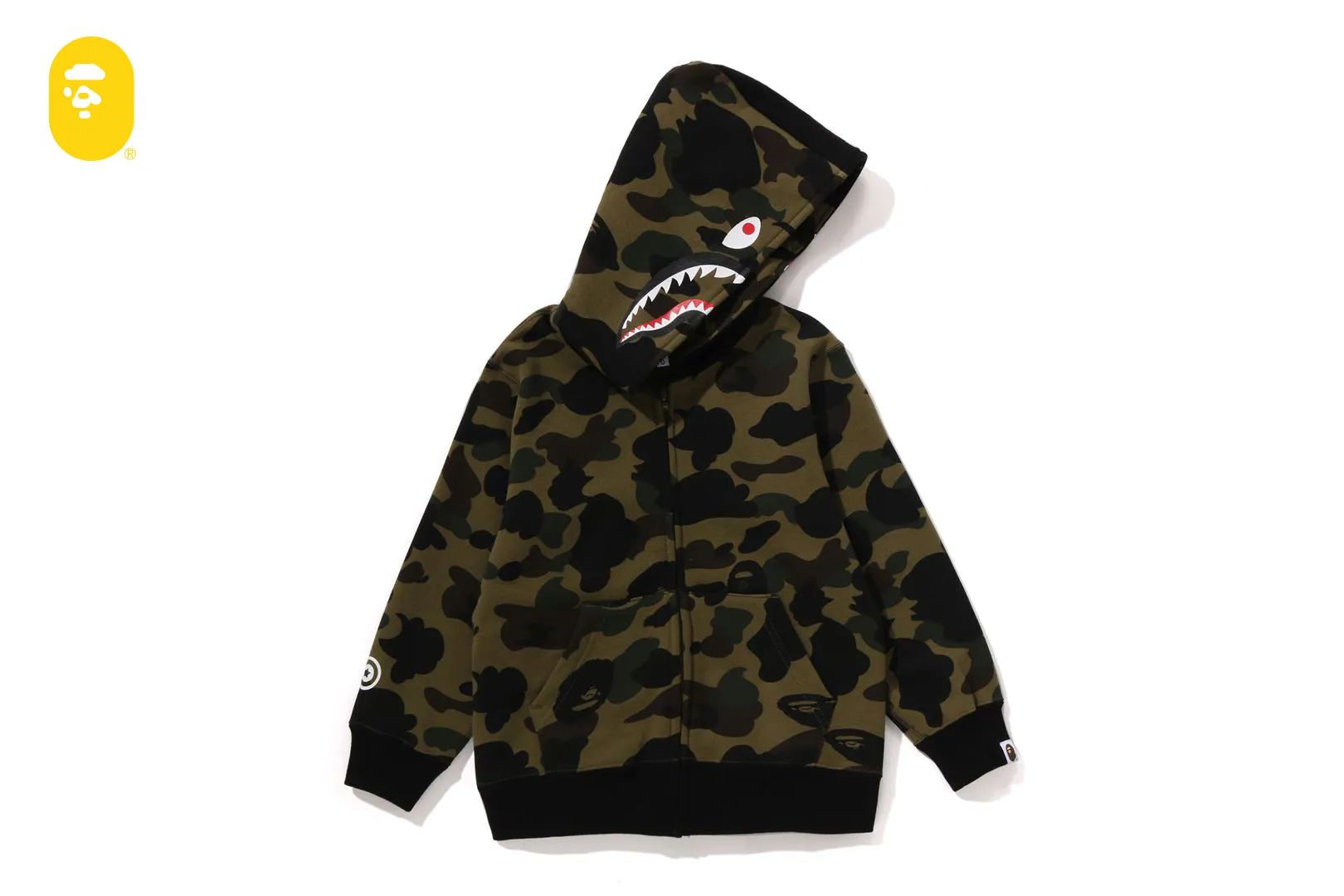 1ST CAMO MILO SHARK ZIP HOODIE sold by Bape