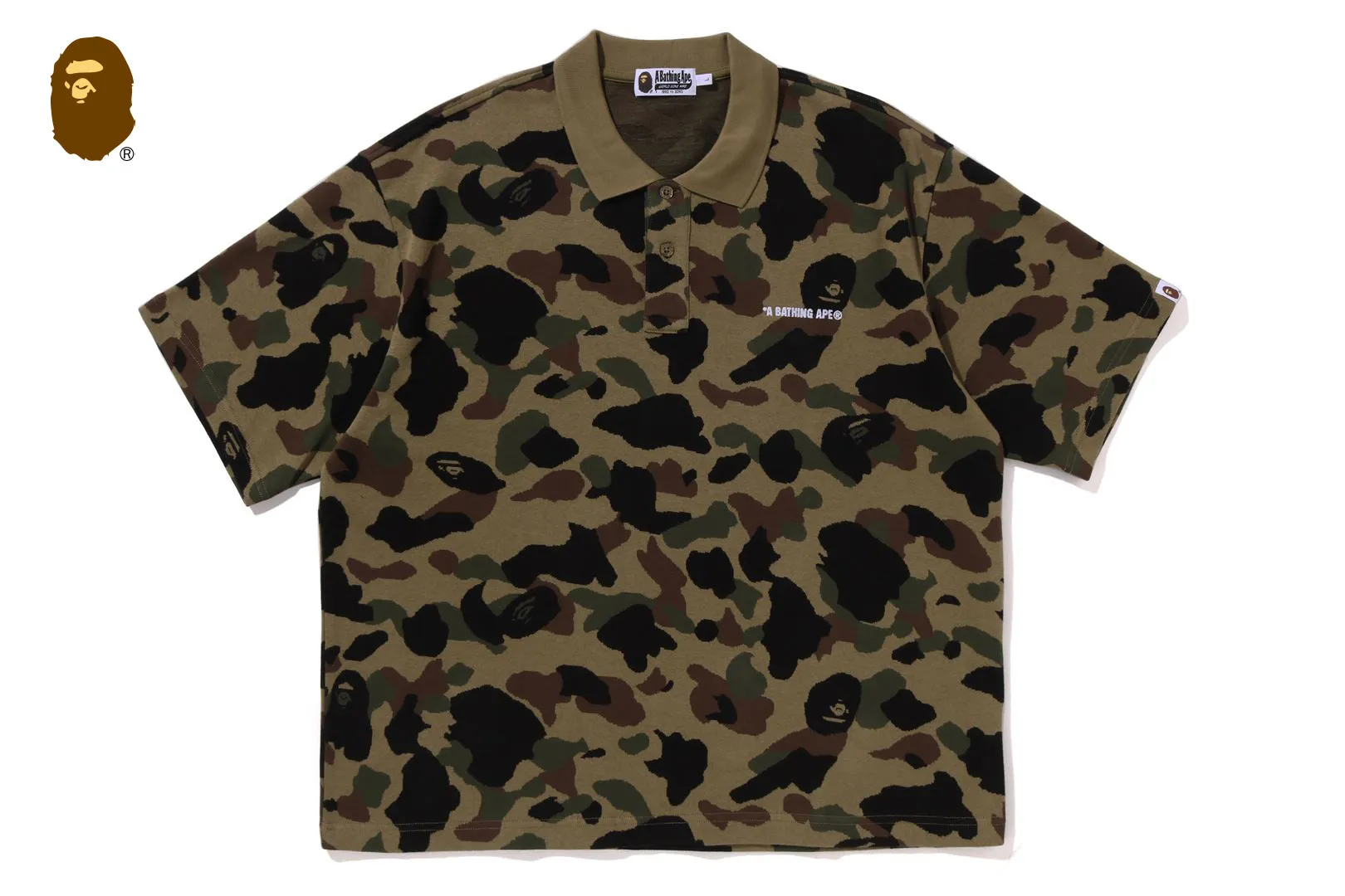 1ST CAMO JACQUARD LOGO RELAXED FIT POLO SHIRT sold by Bape