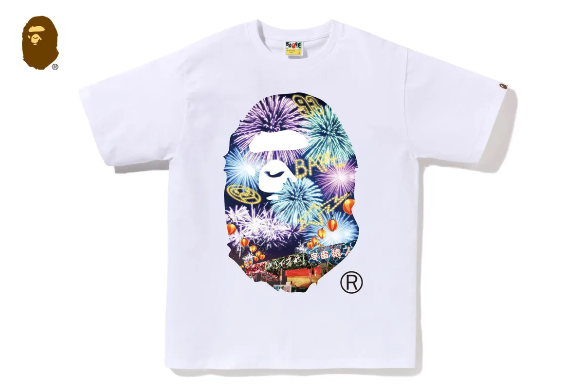 FIREWORK APE HEAD PHOTO TEE sold by Bape
