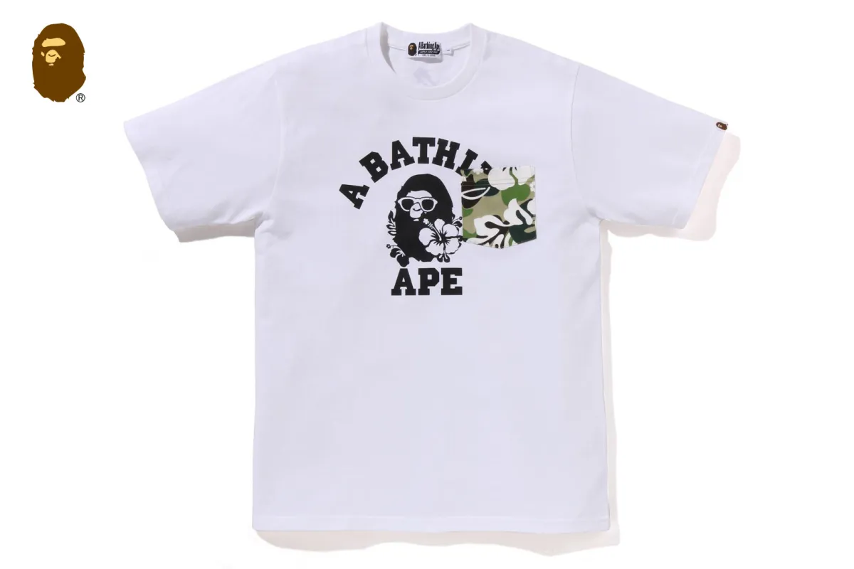 ABC RESORT CAMO POCKET COLLEGE TEE sold by Bape