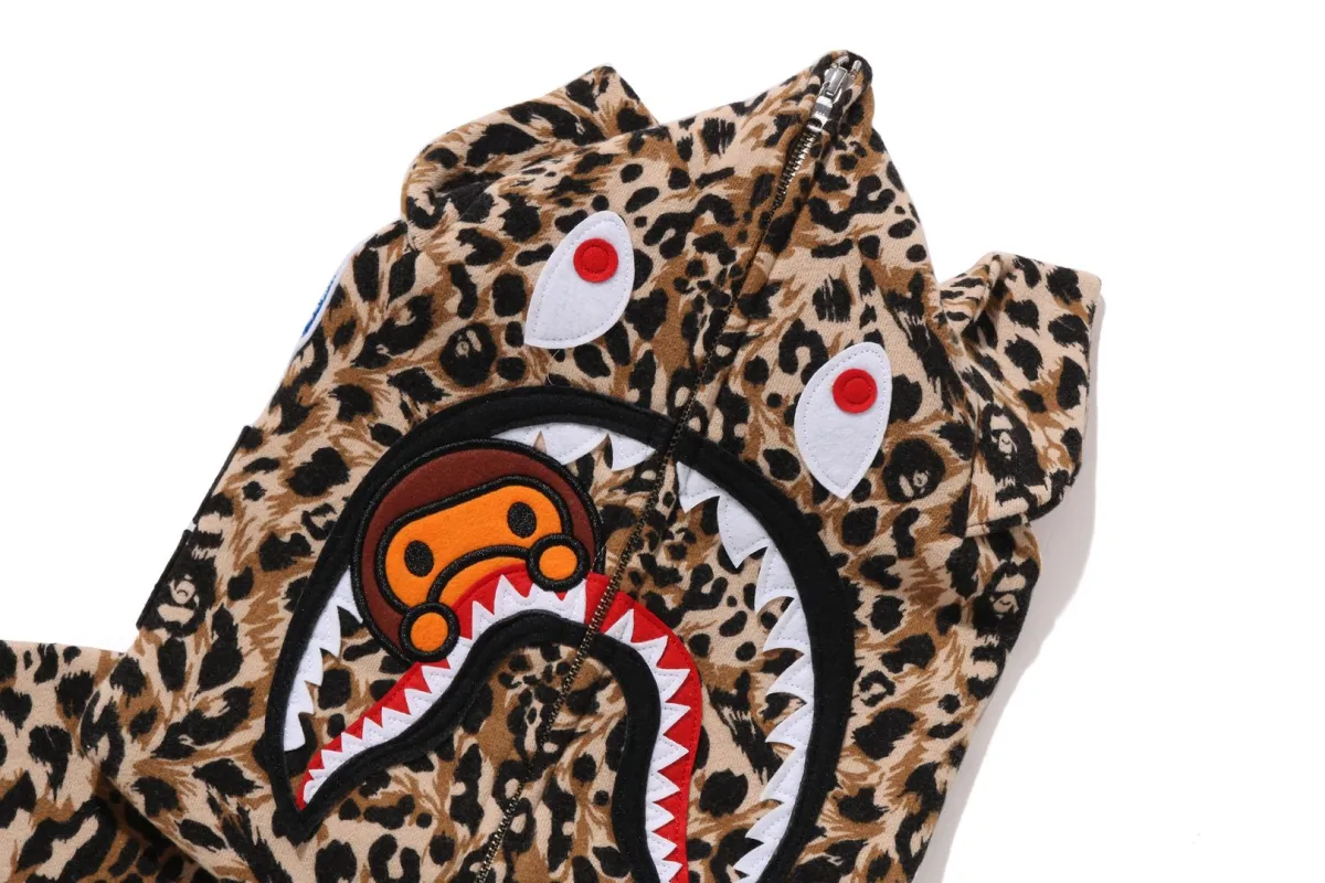 WILD LEOPARD PATTERN MILO SHARK FULL ZIP HOODIE | Parallel
