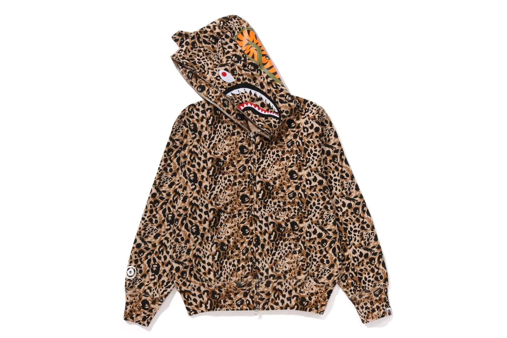 WILD LEOPARD PATTERN MILO SHARK FULL ZIP HOODIE sold by Bape product image thumbnail 3