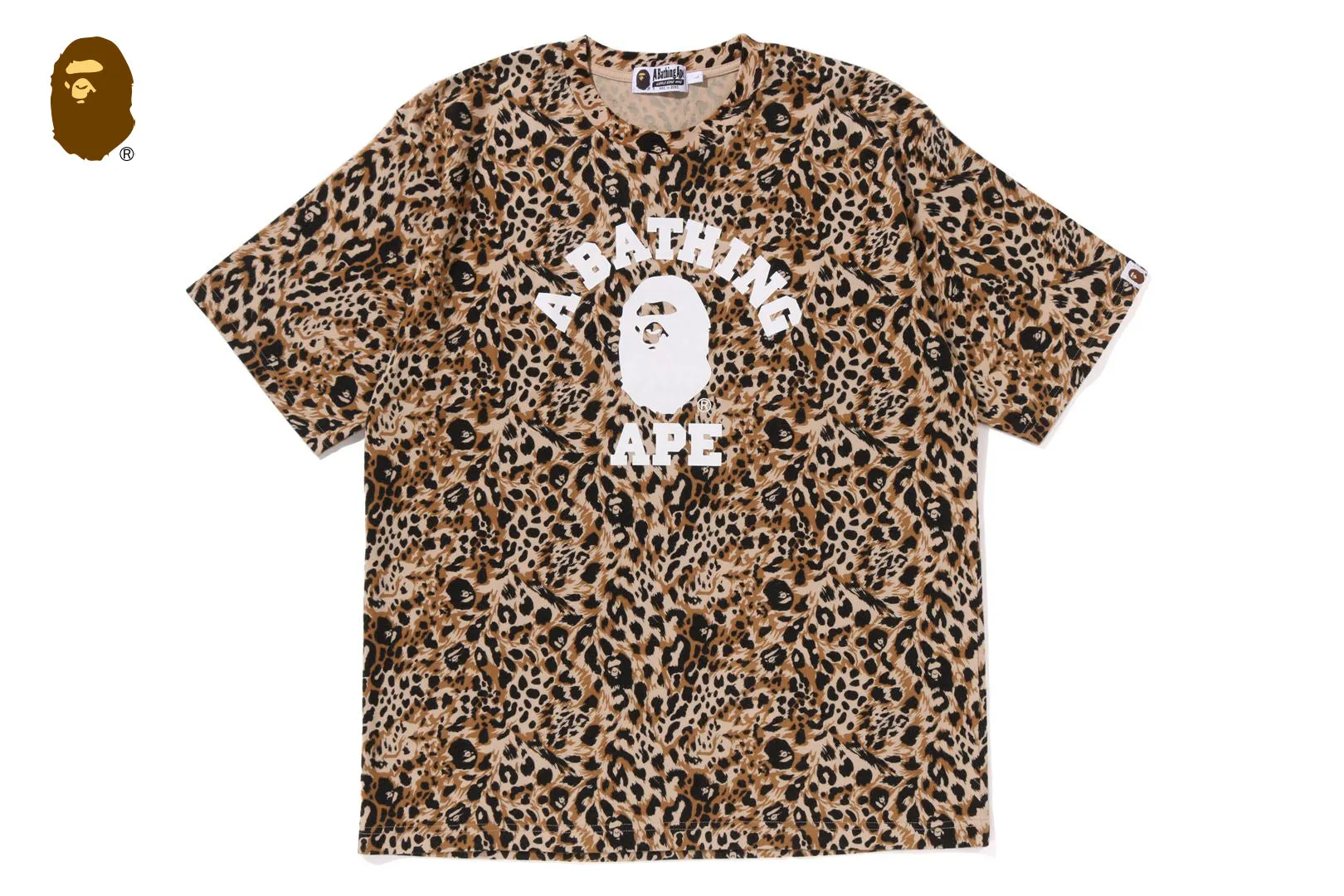 WILD LEOPARD PATTERN COLLEGE RELAXED FIT TEE sold by Bape