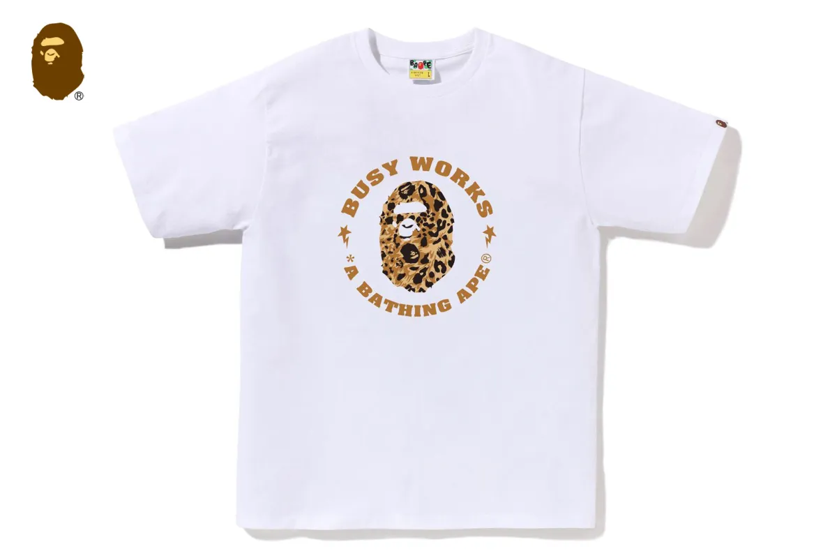 WILD LEOPARD PATTERN BUSY WORKS STA TEE sold by Bape