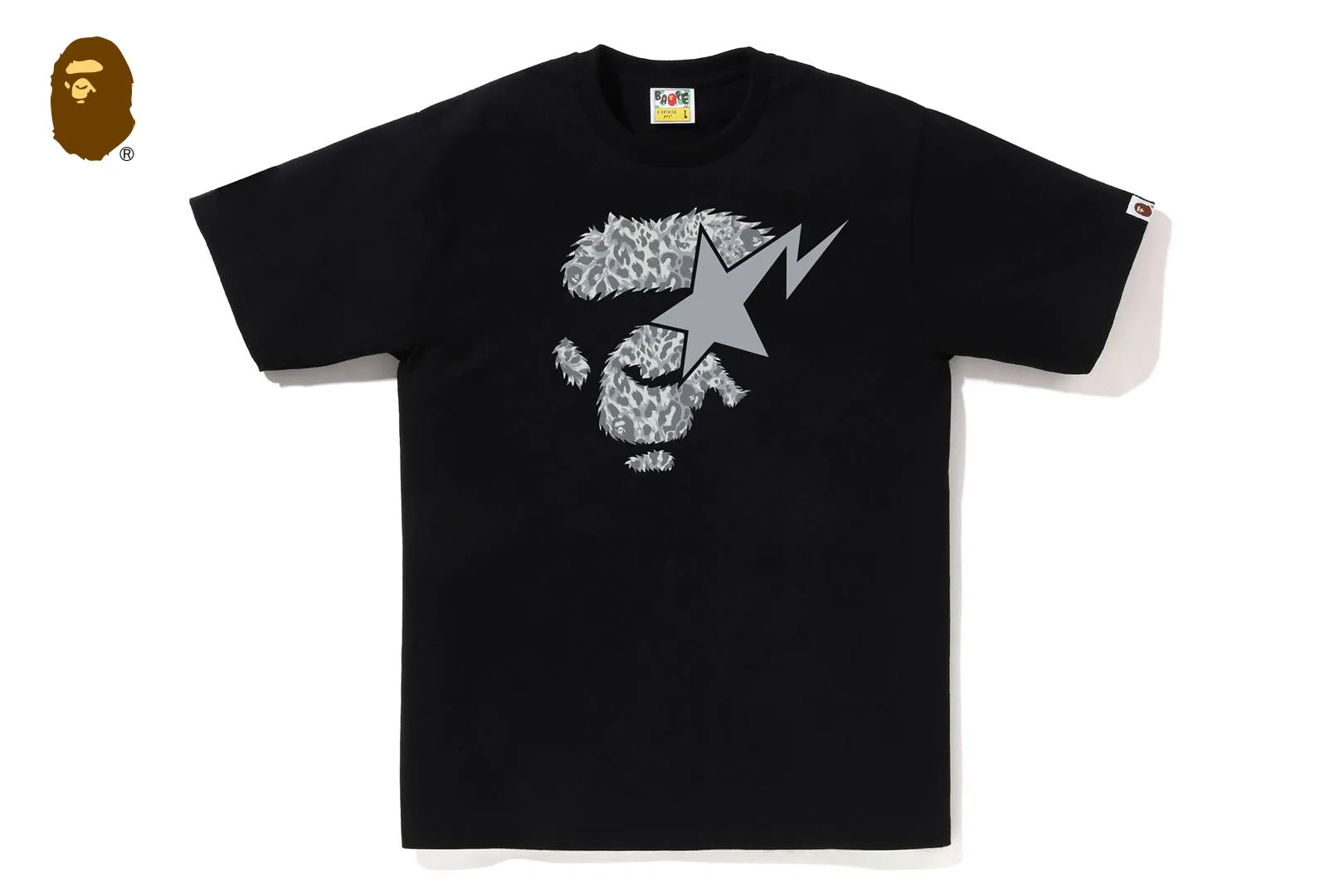 WILD LEOPARD PATTERN APE FACE STA TEE sold by Bape product image thumbnail 3