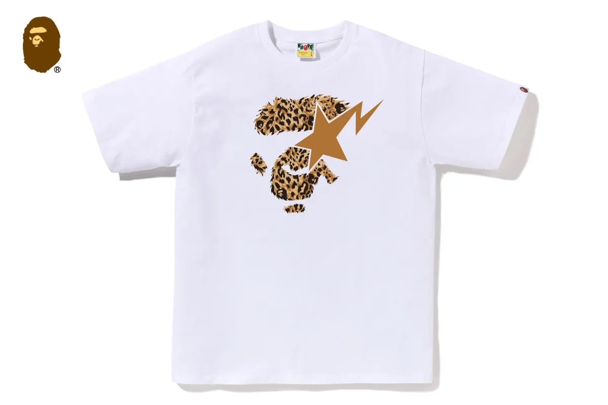 WILD LEOPARD PATTERN APE FACE STA TEE sold by Bape