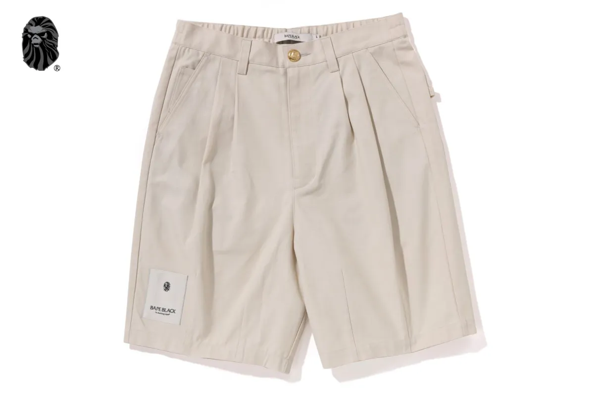 BAPE BLACK PAISLEY LEATHER TRIMMED WORKER SHORTS made by Bape