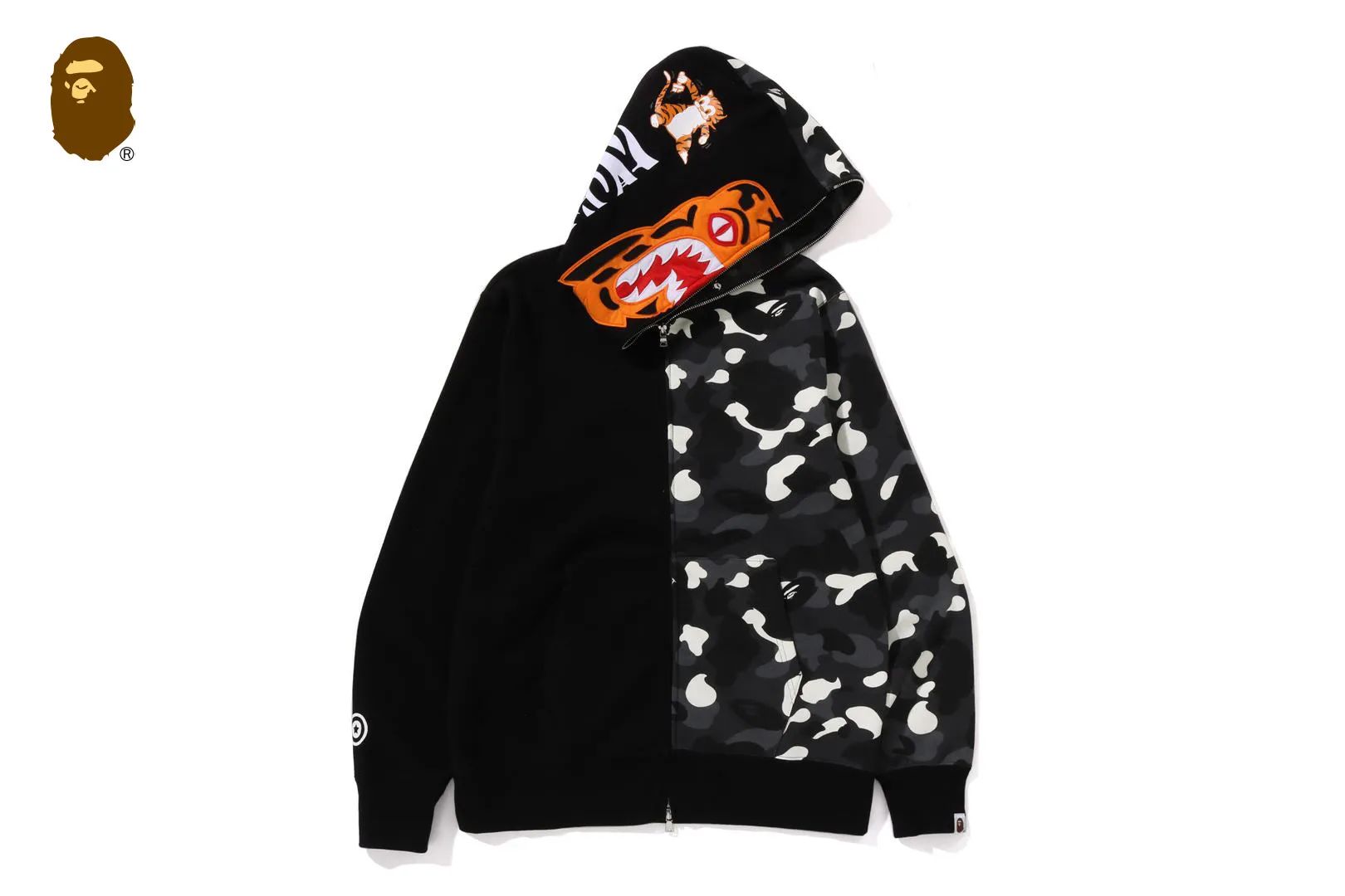 CITY CAMO TIGER SHARK FULL ZIP HOODIE sold by Bape