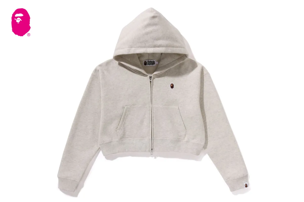 APE HEAD ONE POINT CROPPED ZIP HOODIE sold by Bape