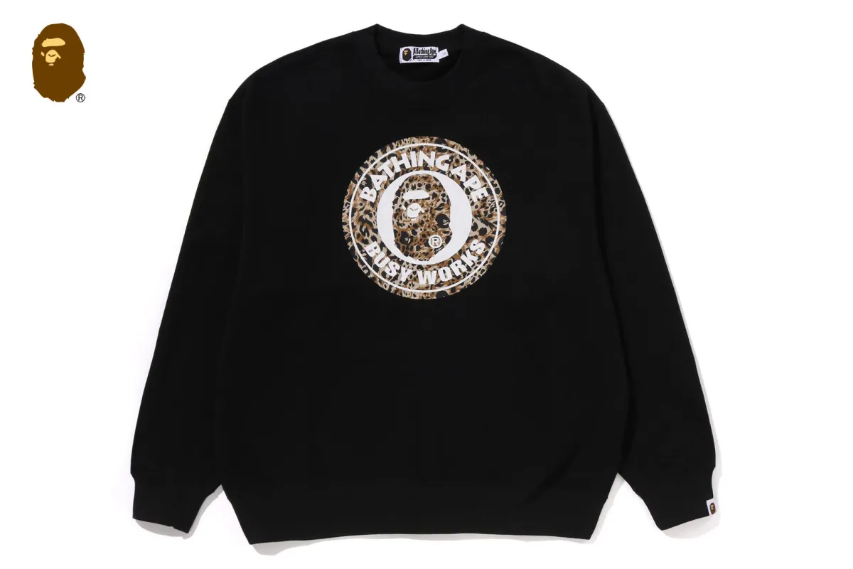WILD LEOPARD PATTERN RELAXED FIT CREWNECK SWEATSHIRT #1 sold by Bape