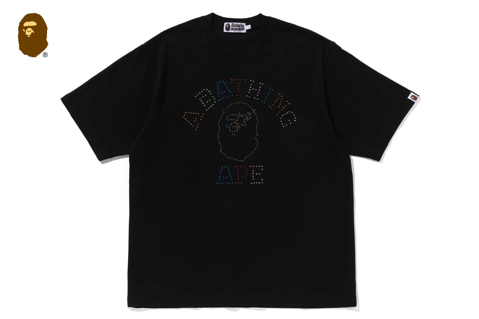 RHINESTONE COLLEGE RELAXED FIT TEE sold by Bape