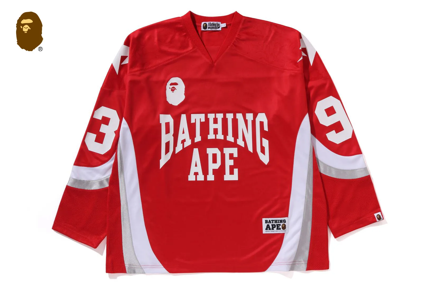 LINE CAMO JACQUARD LOGO RELAXED FIT ICE HOCKEY JERSEY sold by Bape