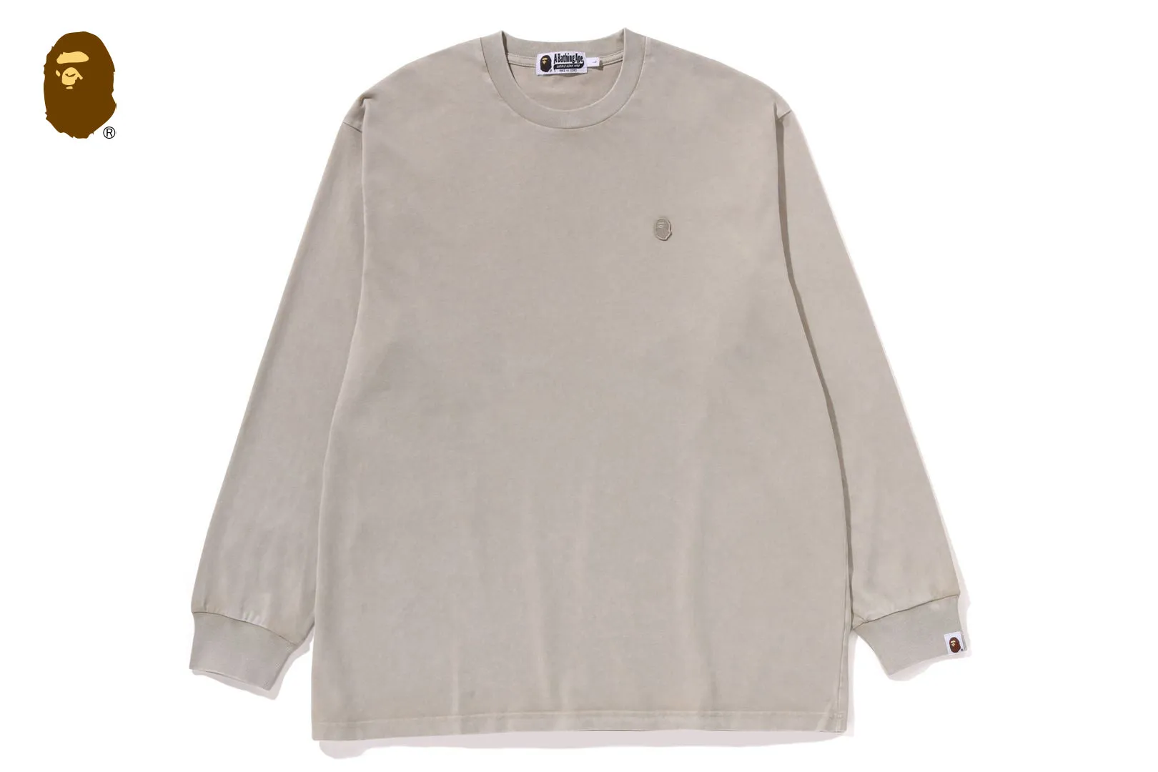 GARMENT DYE ONE POINT RELAXED FIT LS TEE sold by Bape