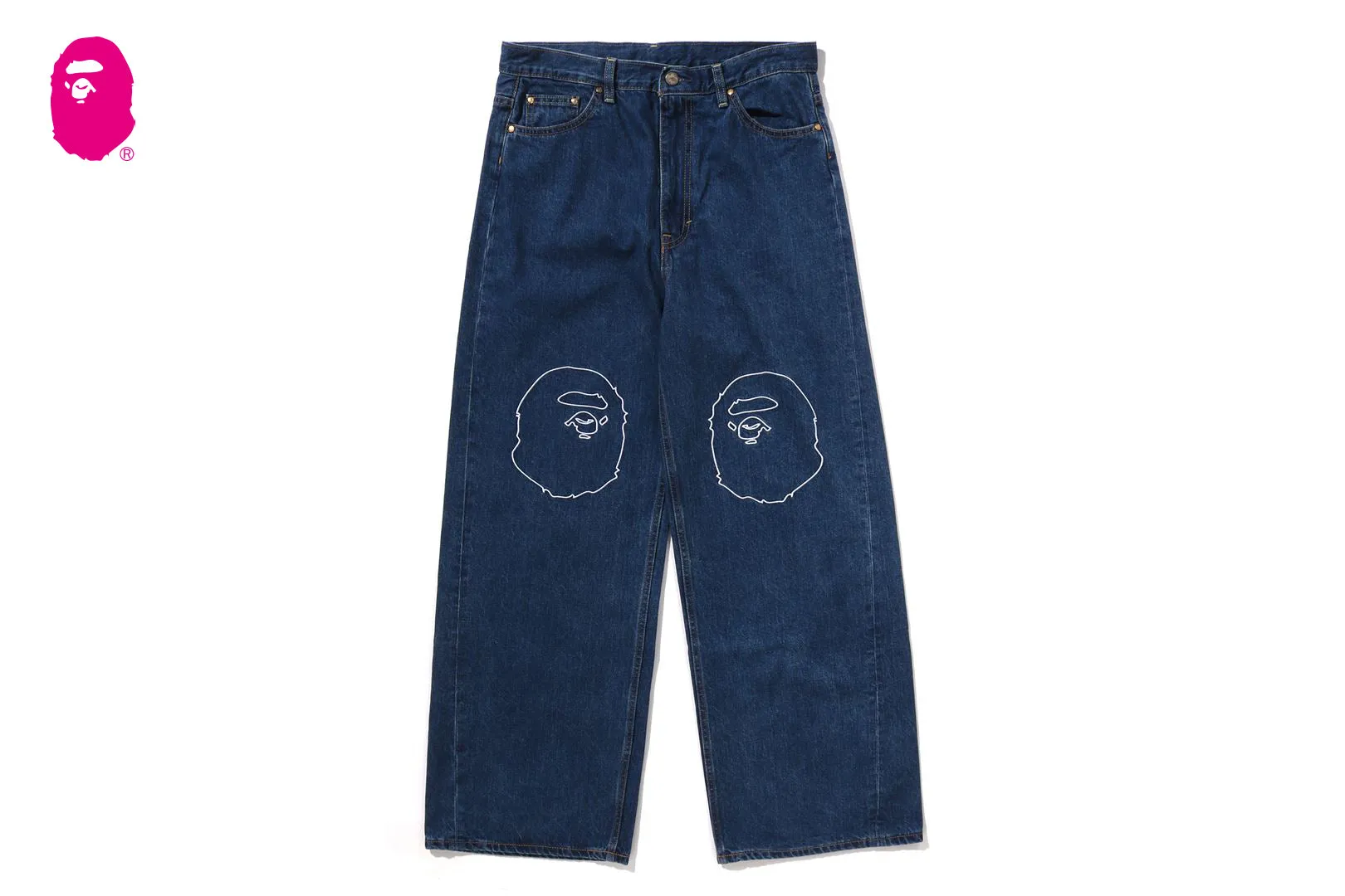 APE HEAD 12 OZ DENIM PANTS sold by Bape