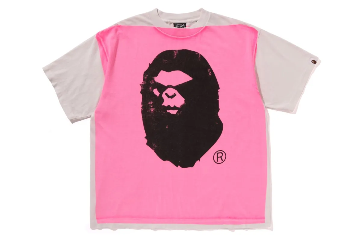 【 BAPE X SAINT MXXXXXX 】MAD FACE HANDPRINTING TEE sold by Bape