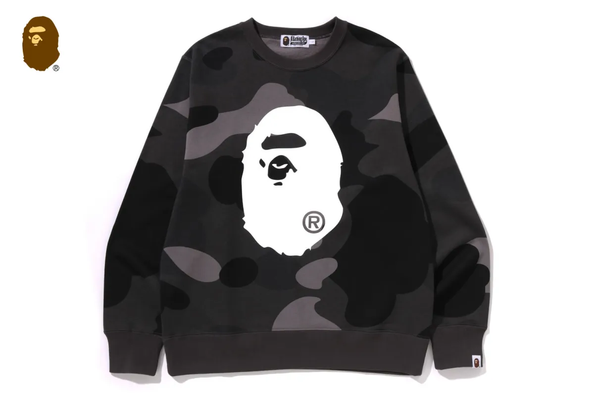 MEGA COLOR CAMO BIG APE HEAD CREWNECK SWEATSHIRT sold by Bape