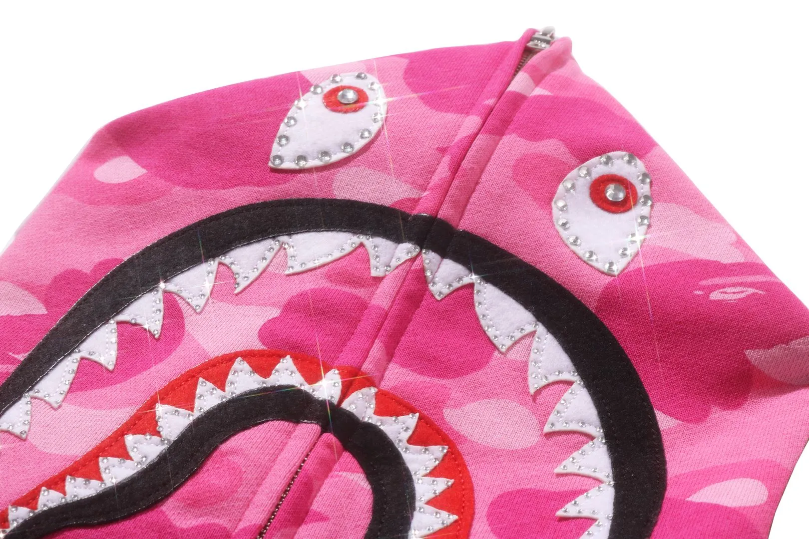 COLOR CAMO CRYSTAL STONE SHARK CROPPED FULL ZIP HOODIE sold by Bape product image thumbnail 4