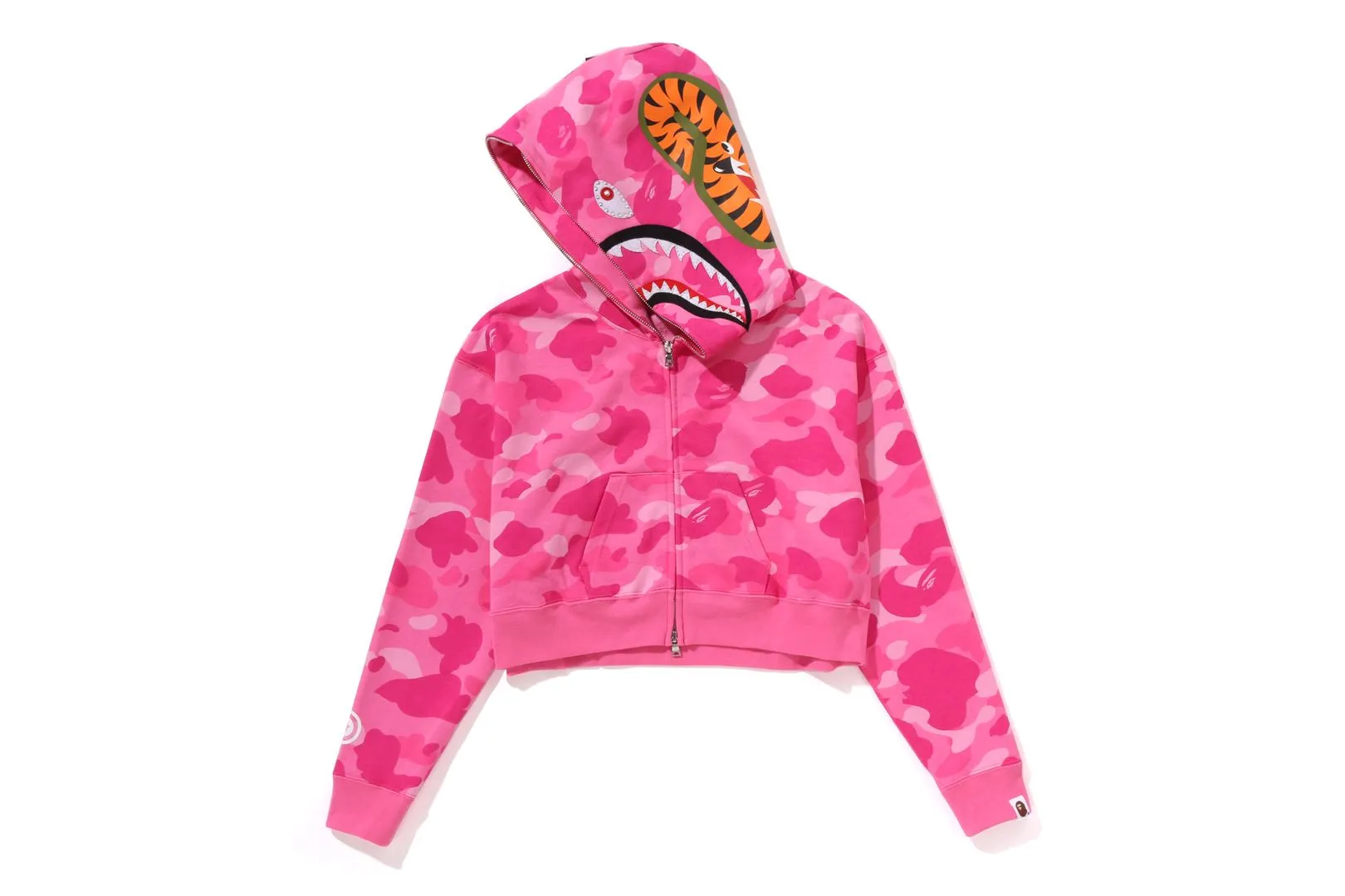 COLOR CAMO CRYSTAL STONE SHARK CROPPED FULL ZIP HOODIE sold by Bape product image thumbnail 2