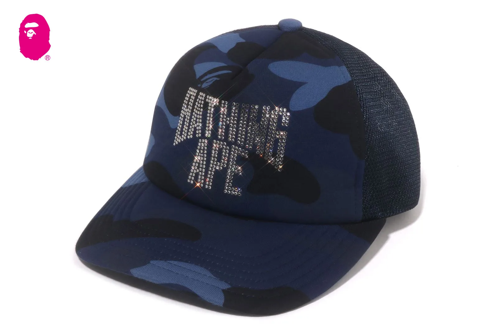 COLOR CAMO CRYSTAL BATHING APE LOGO MESH CAP sold by Bape