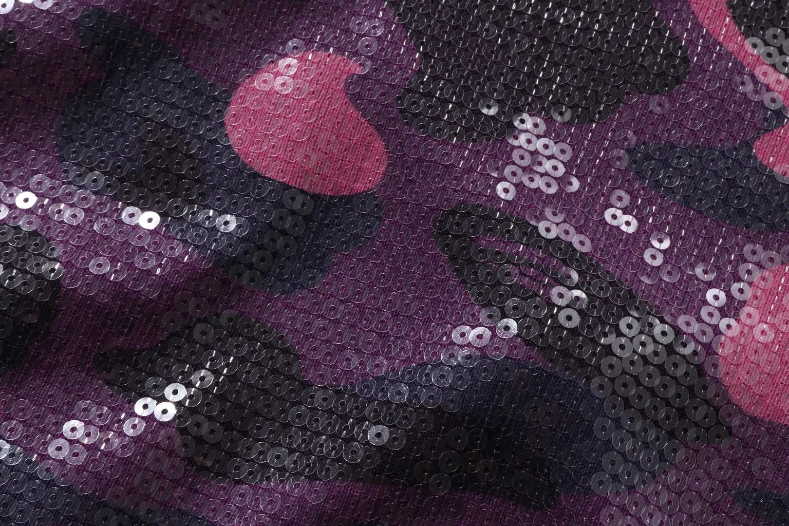 COLOR CAMO APE HEAD SEQUIN CROPPED FULL ZIP HOOOIE sold by Bape product image thumbnail 5