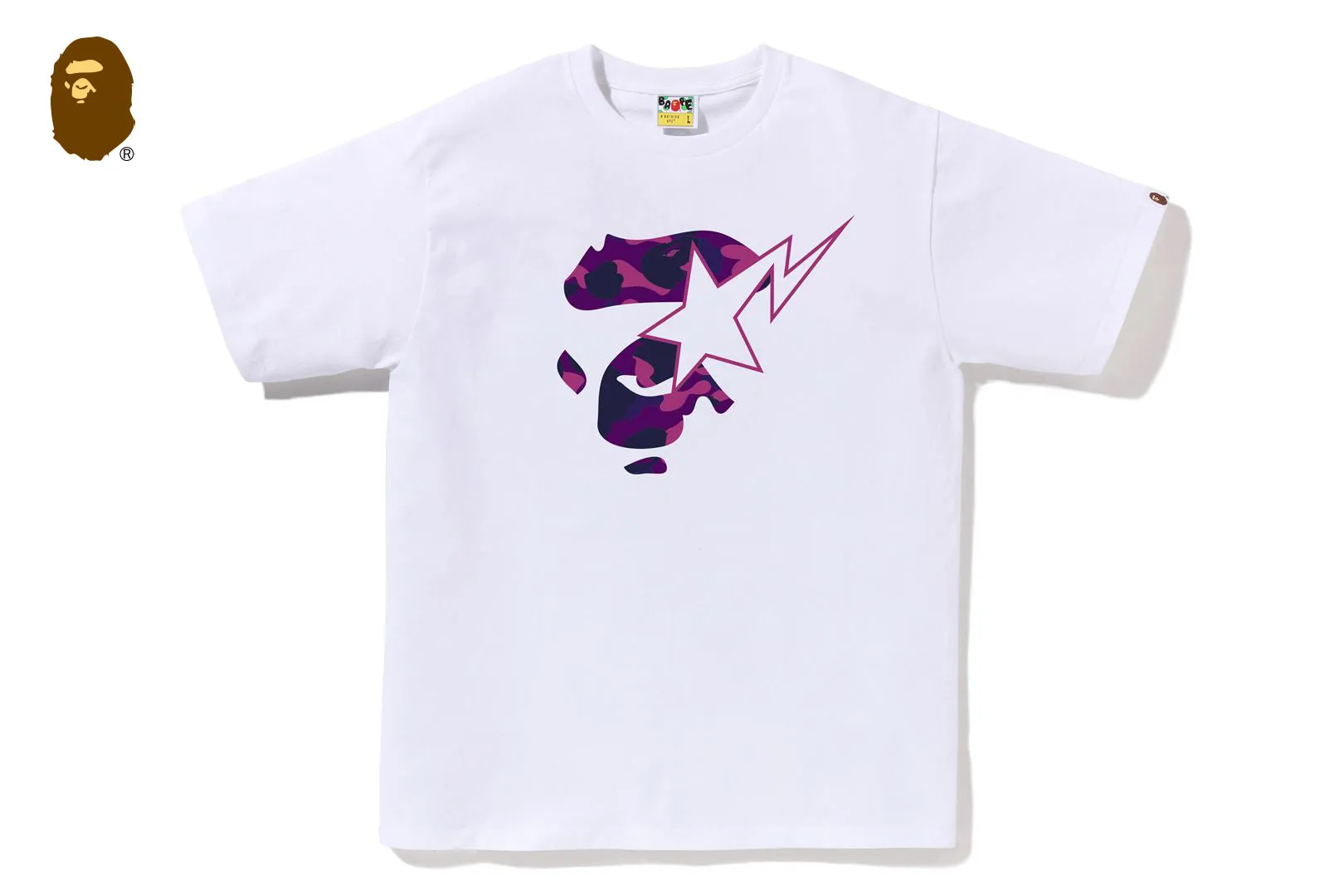 COLOR CAMO APE FACE STA TEE sold by Bape
