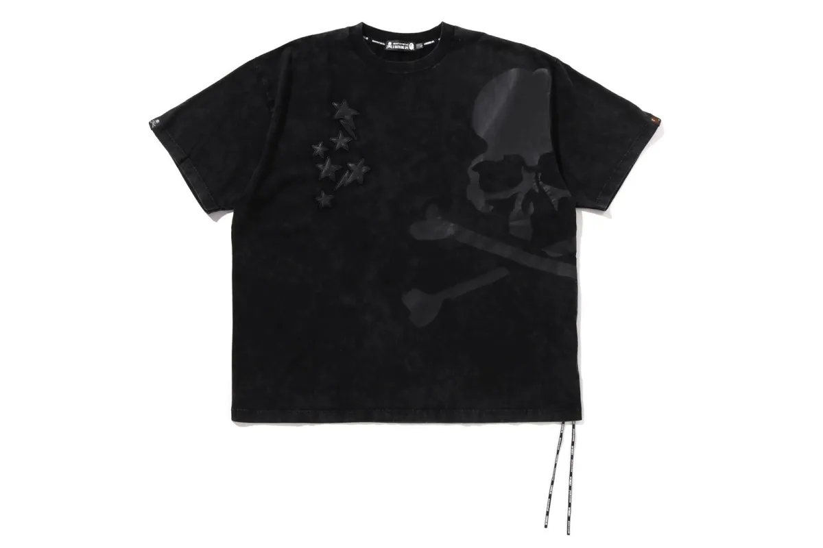 【 BAPE X MMJ 】LEATHER STA PATCH SKULL RELAXED FIT TEE 16TH sold by Bape