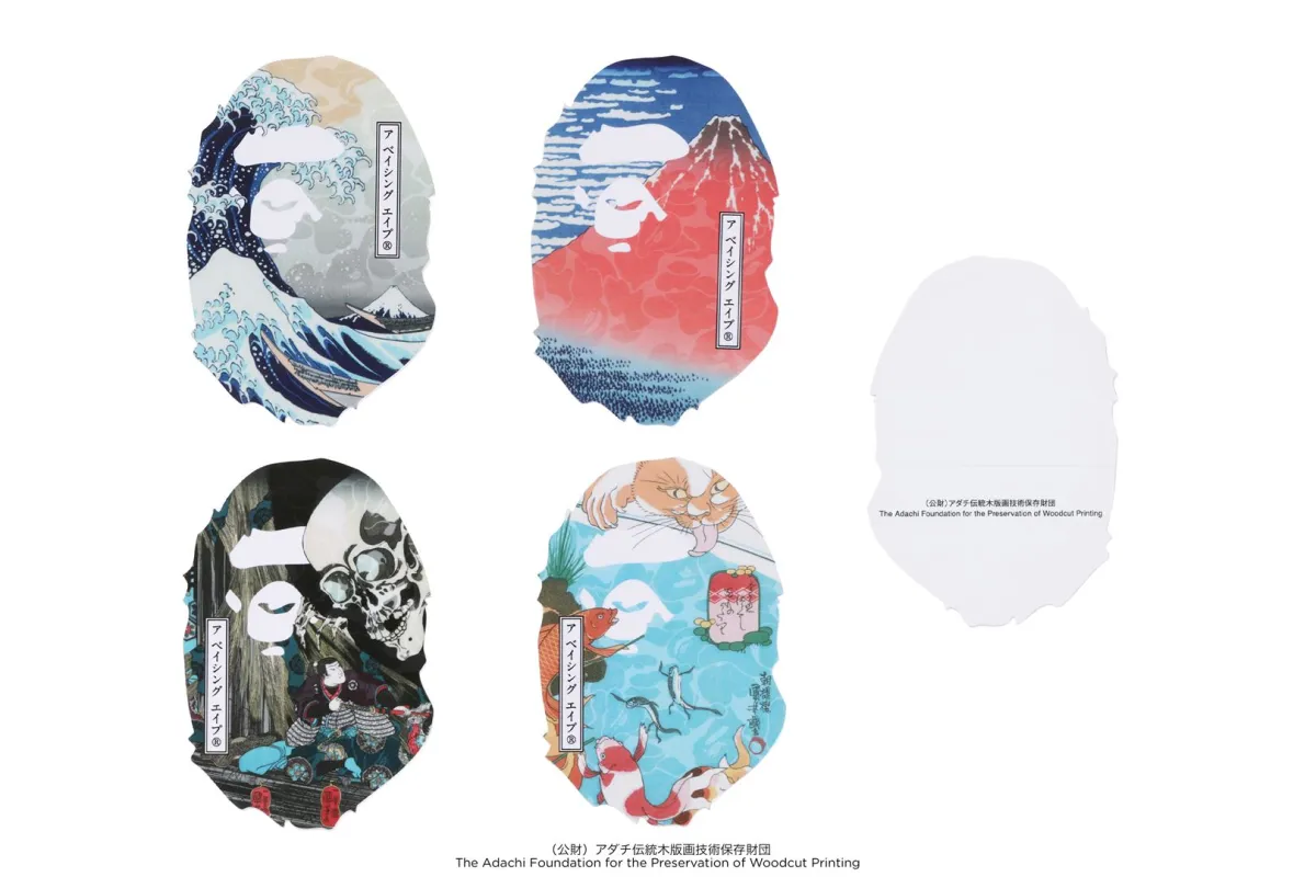 【 BAPE X UKIYO-E 】APE HEAD STICKER SET made by Bape