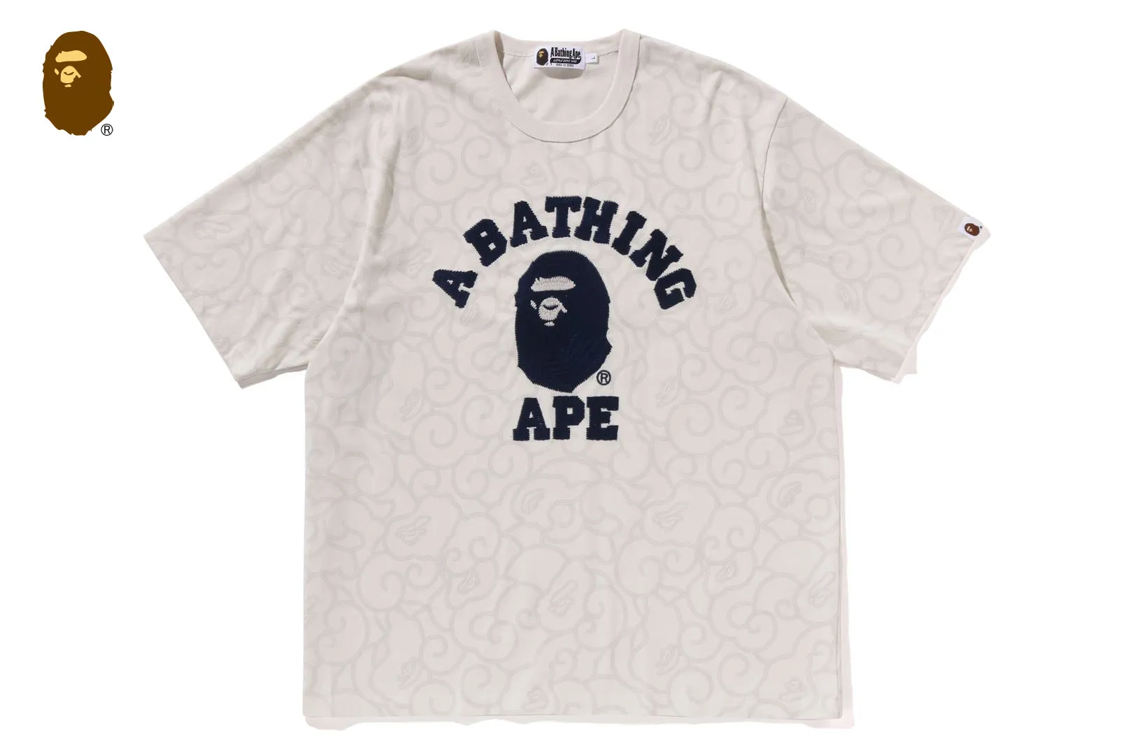 WASHED CLOUD CAMO COLLEGE RELAXED FIT TEE sold by Bape