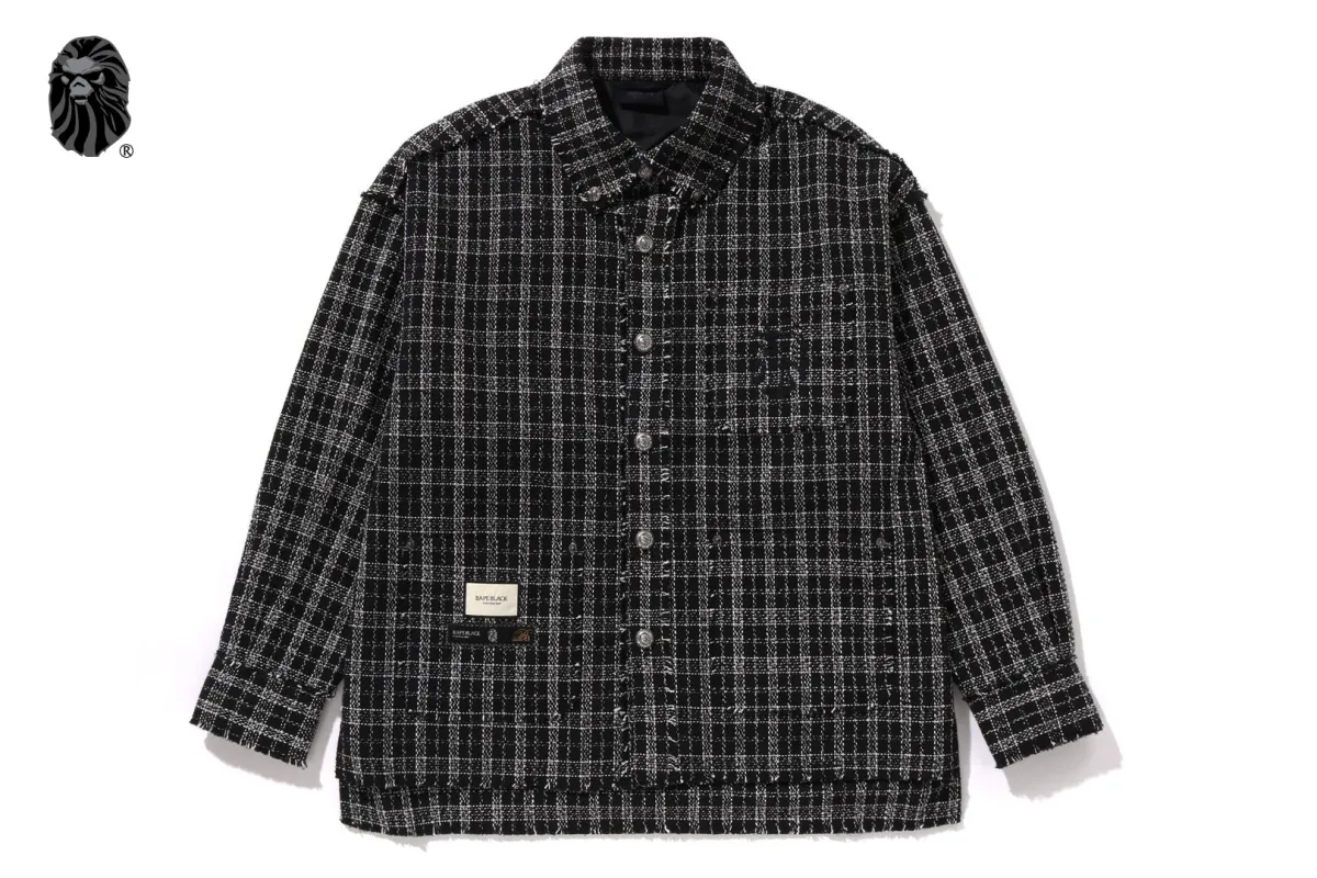 TWEED CHECKER SHACKET sold by Bape