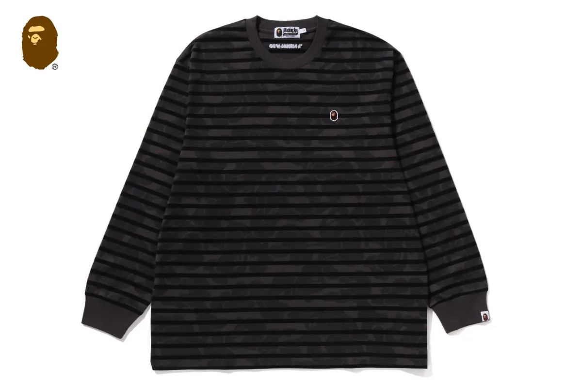 SOLID CAMO ONE POINT RELAXED FIT STRIPE LS TEE sold by Bape
