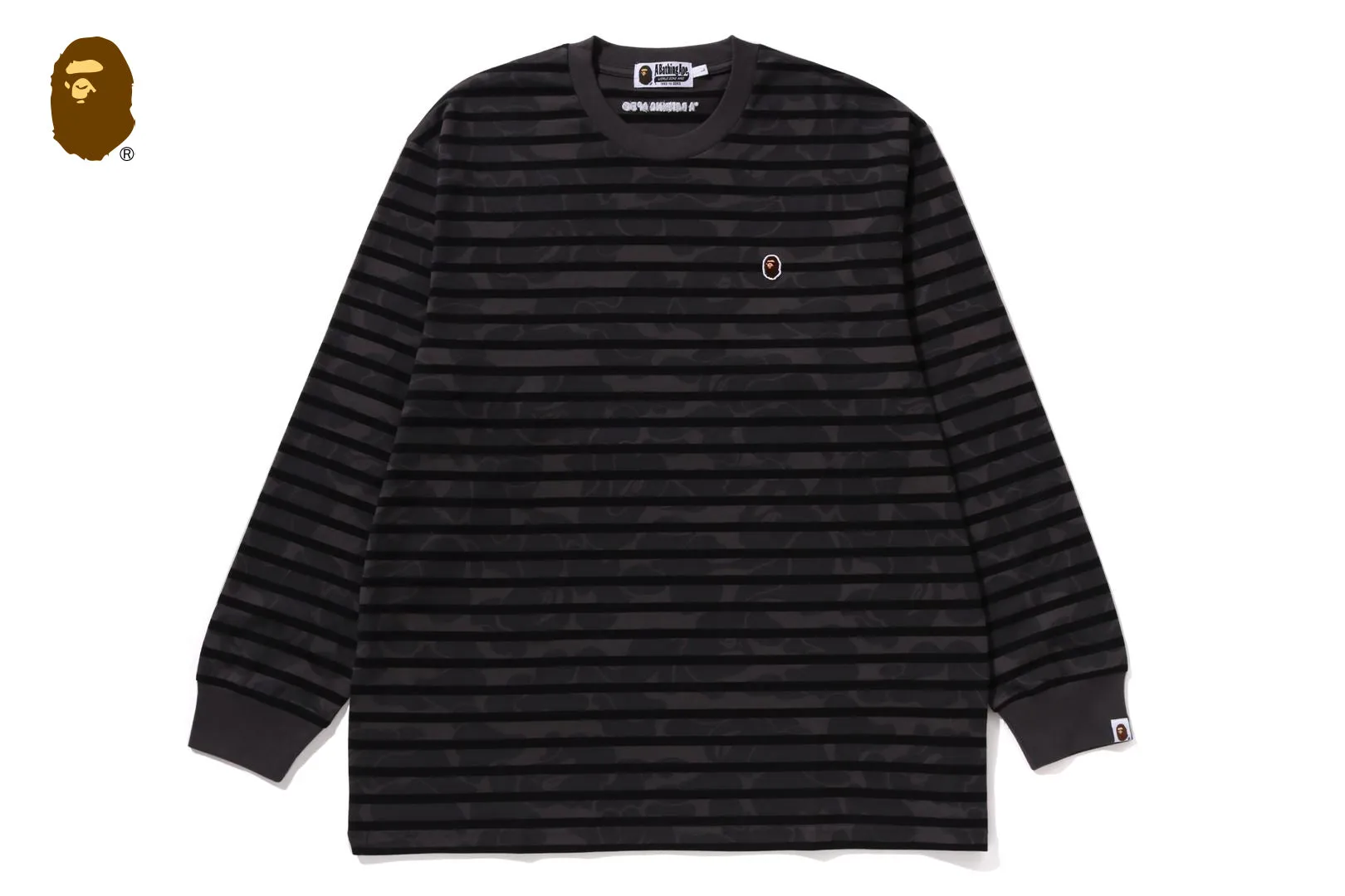 SOLID CAMO ONE POINT RELAXED FIT STRIPE LS TEE sold by Bape